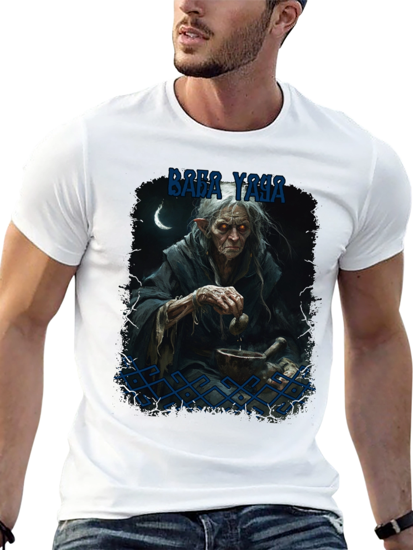 Black Baba Yaga Graphic Tee - Dark Fantasy Style view 13