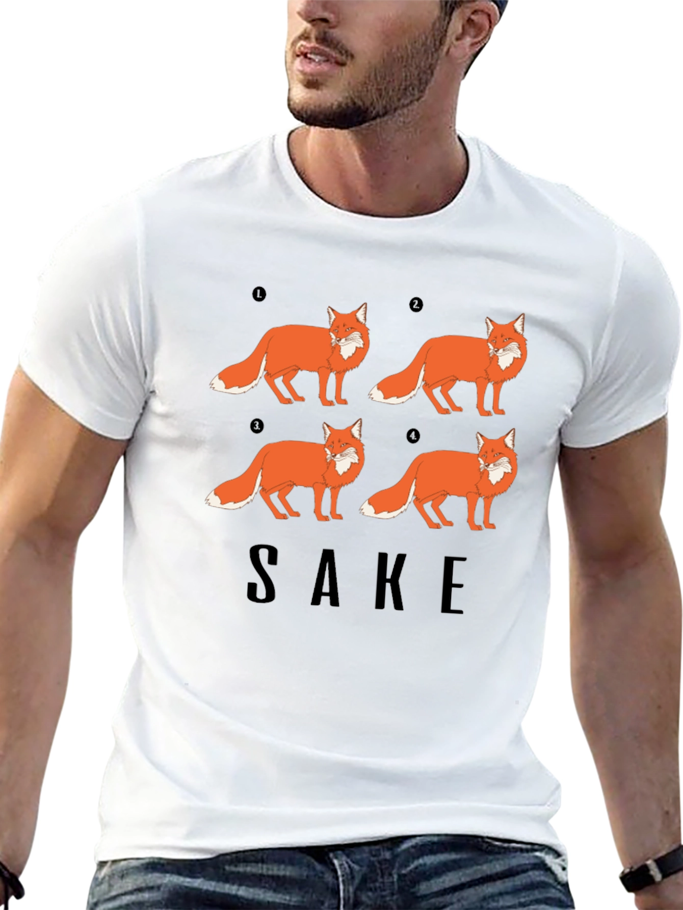 Black Fox Sake Funny Graphic T-Shirt - Soft Cotton Tee view 13