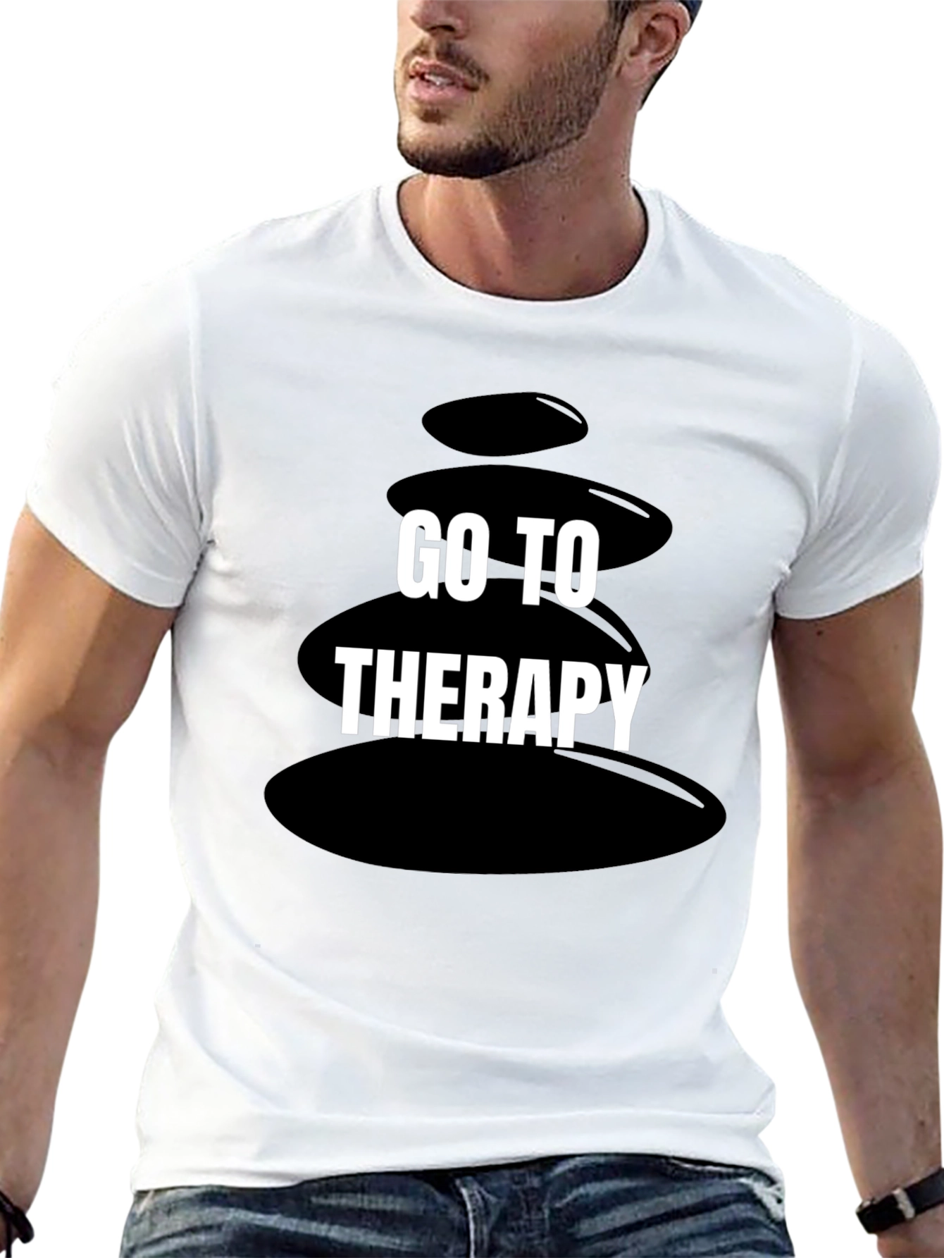Black Go To Therapy Graphic T-Shirt - Black Humor Tee view 13
