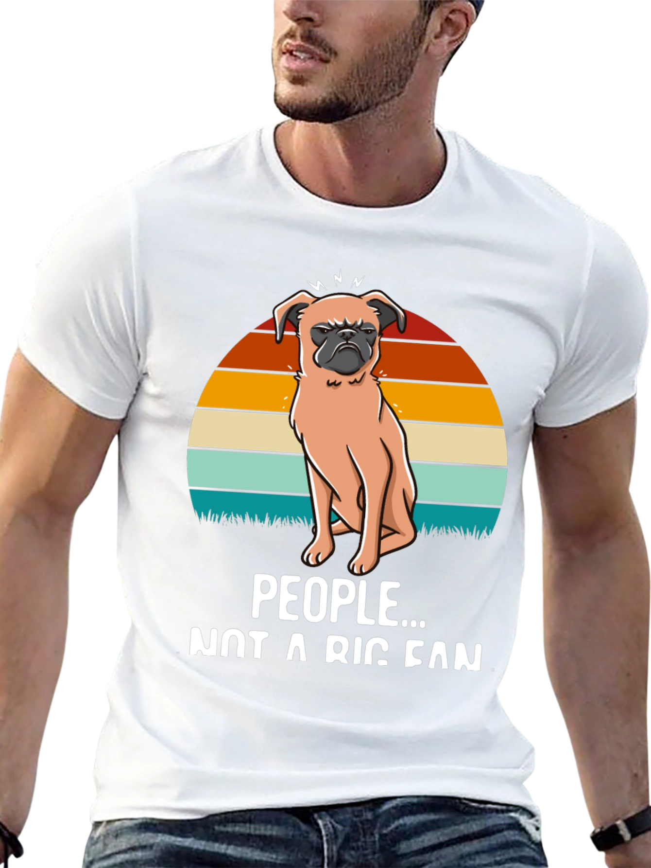 Black Grumpy Pug Tee - Not a People Person view 13