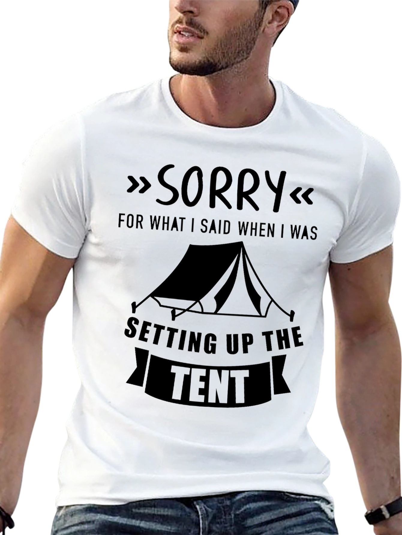 Black Sorry For What I Said Camping Tent T-Shirt view 13