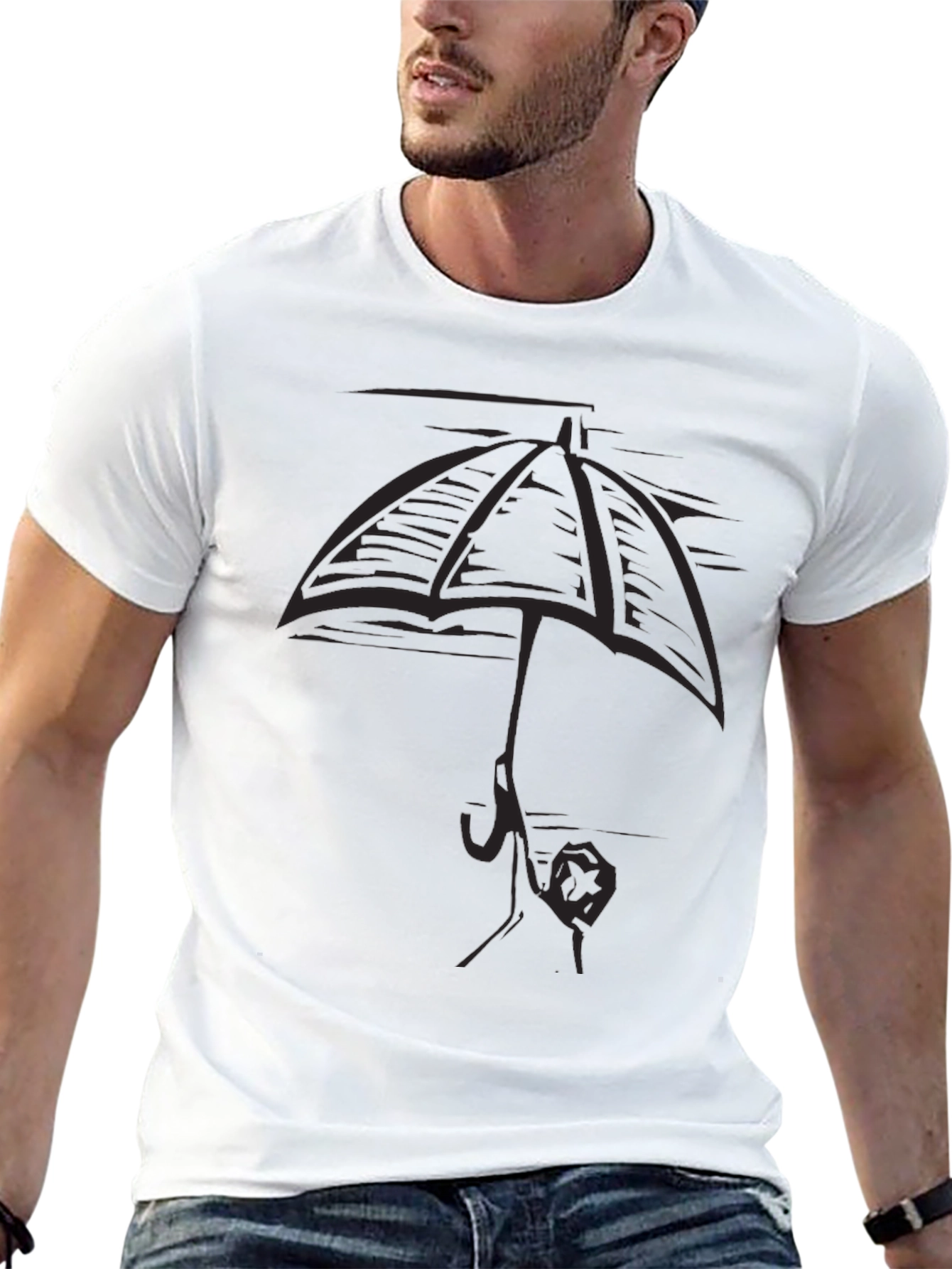 Black Umbrella Graphic Tee - Stylish & Unique view 13