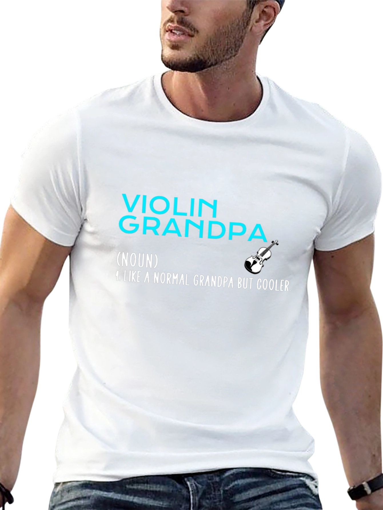 Black Violin Grandpa T-Shirt: Cool Grandfather Gift view 13