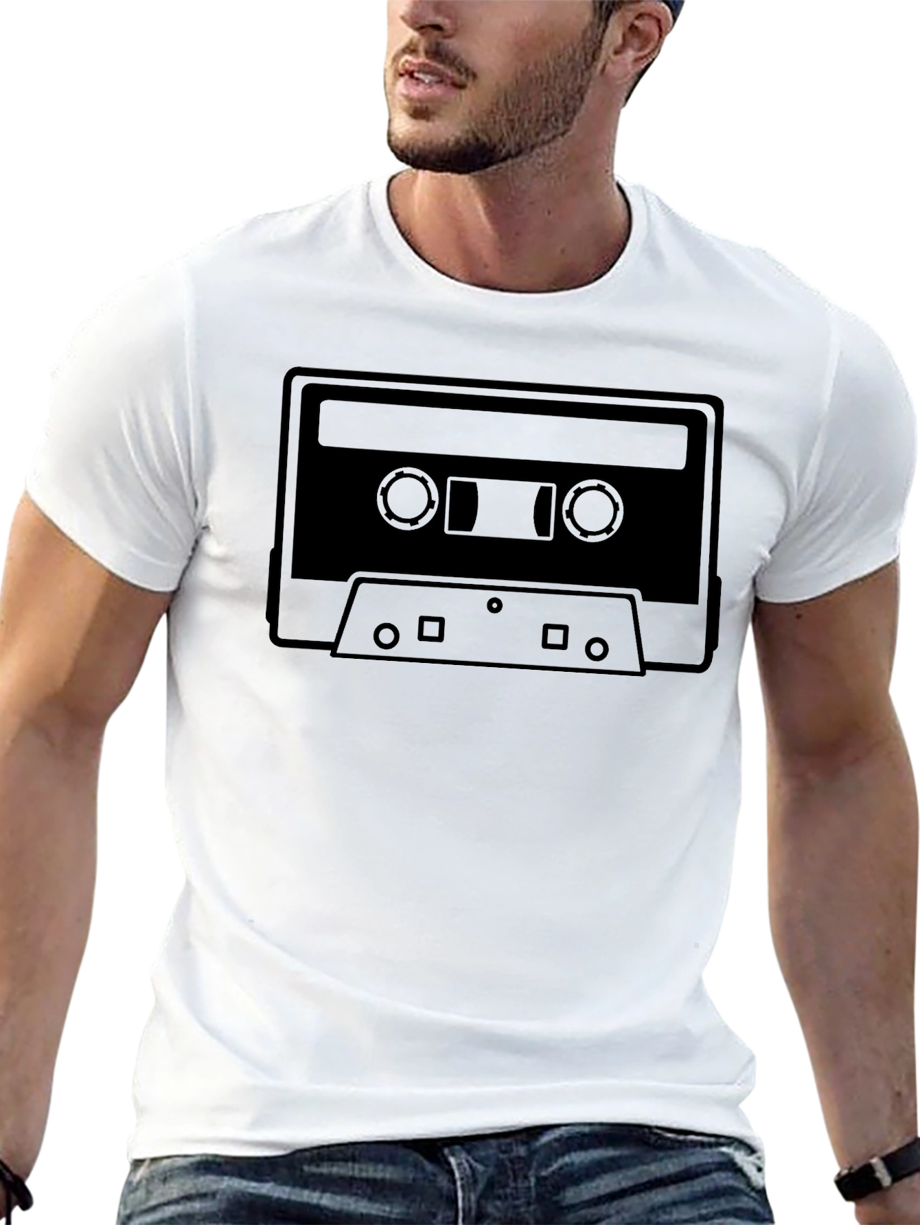 Black Retro Cassette Tape Graphic Tee - Black view 13
