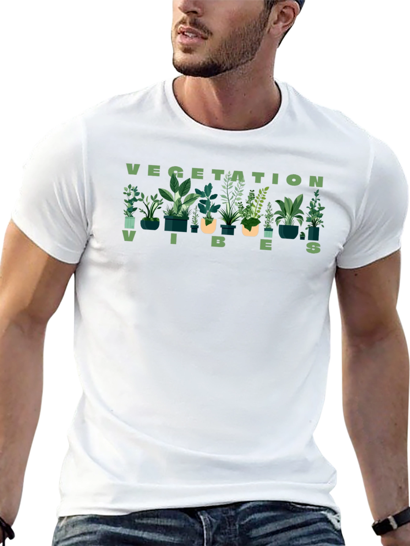 Black Vegetation Vibes Graphic Tee - Black view 13