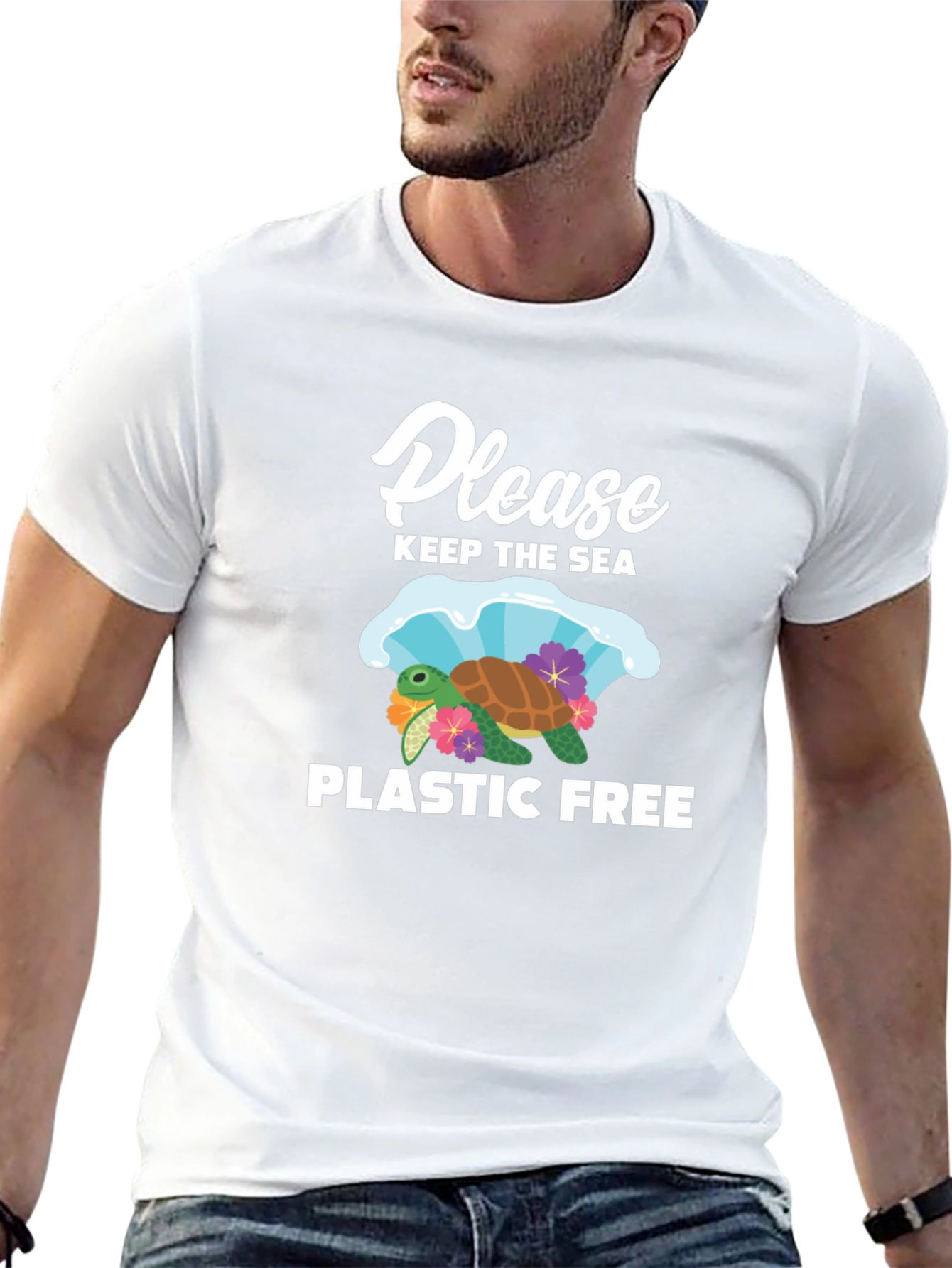 Black Keep the Sea Plastic Free T-Shirt view 13