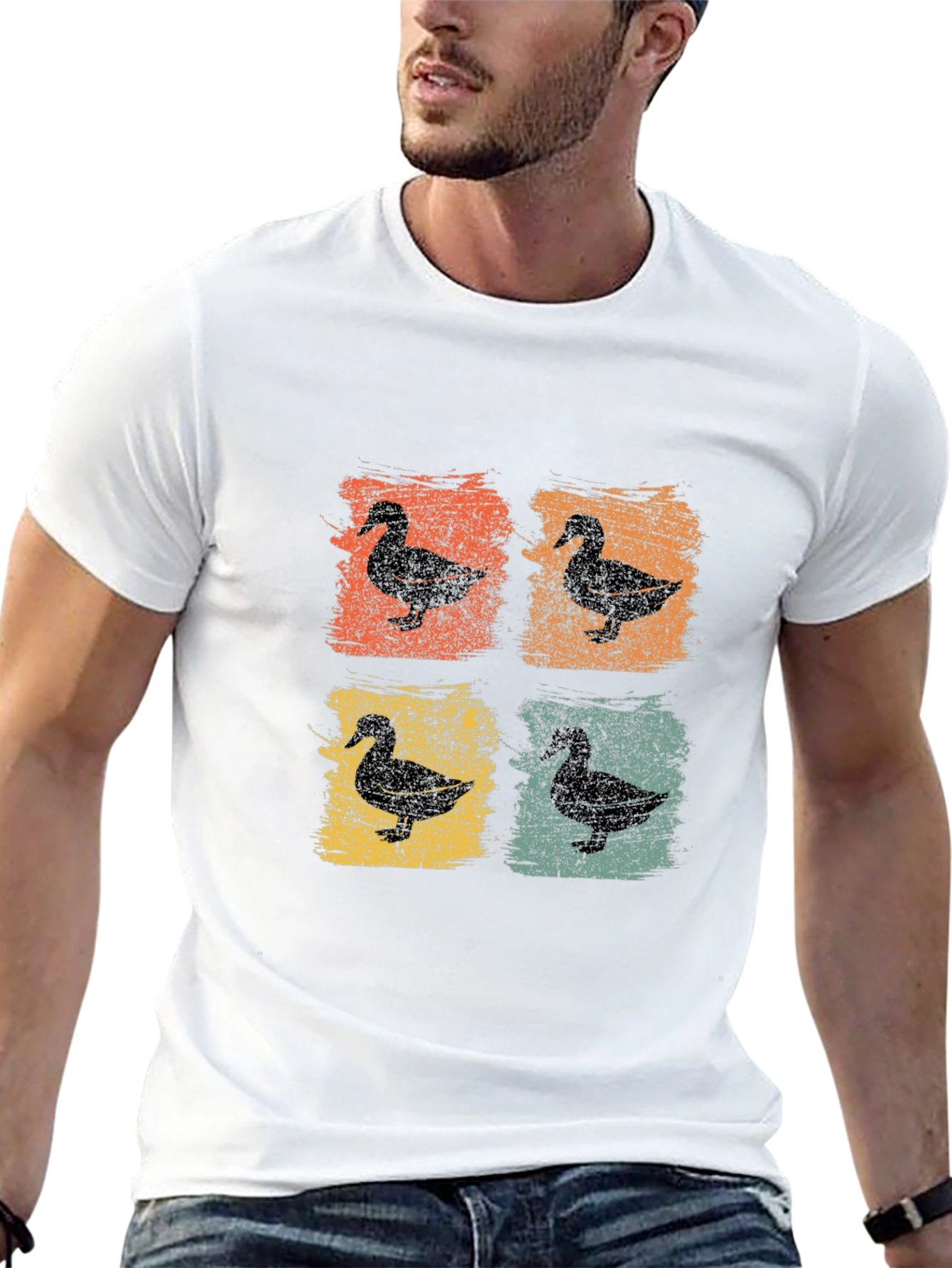 Black Retro Duck T-Shirt - Vintage Style Graphic Tee view 13