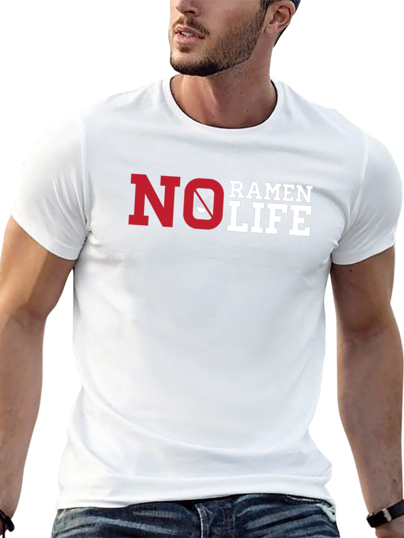 Black No Ramen Life Black T-Shirt Funny Graphic Tee view 13
