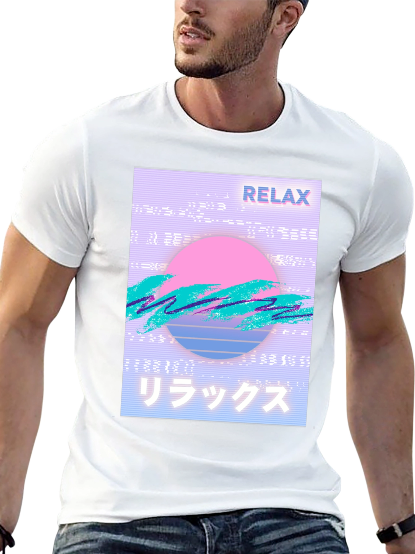 Black Relax Vaporwave Graphic T-Shirt - Trendy Casual Wear view 13