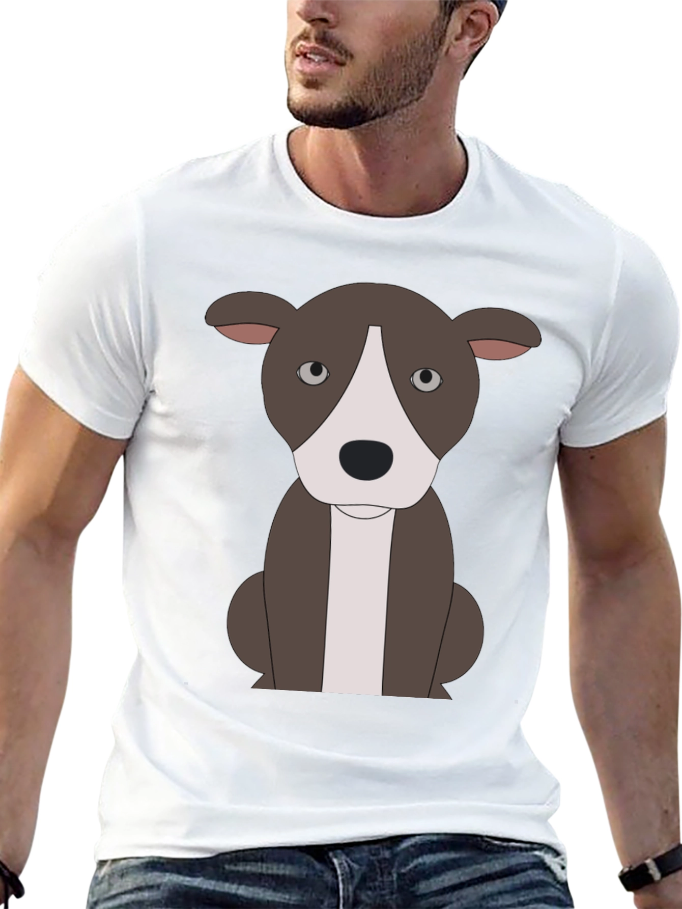 Black Cartoon Pitbull T-Shirt - Black view 13