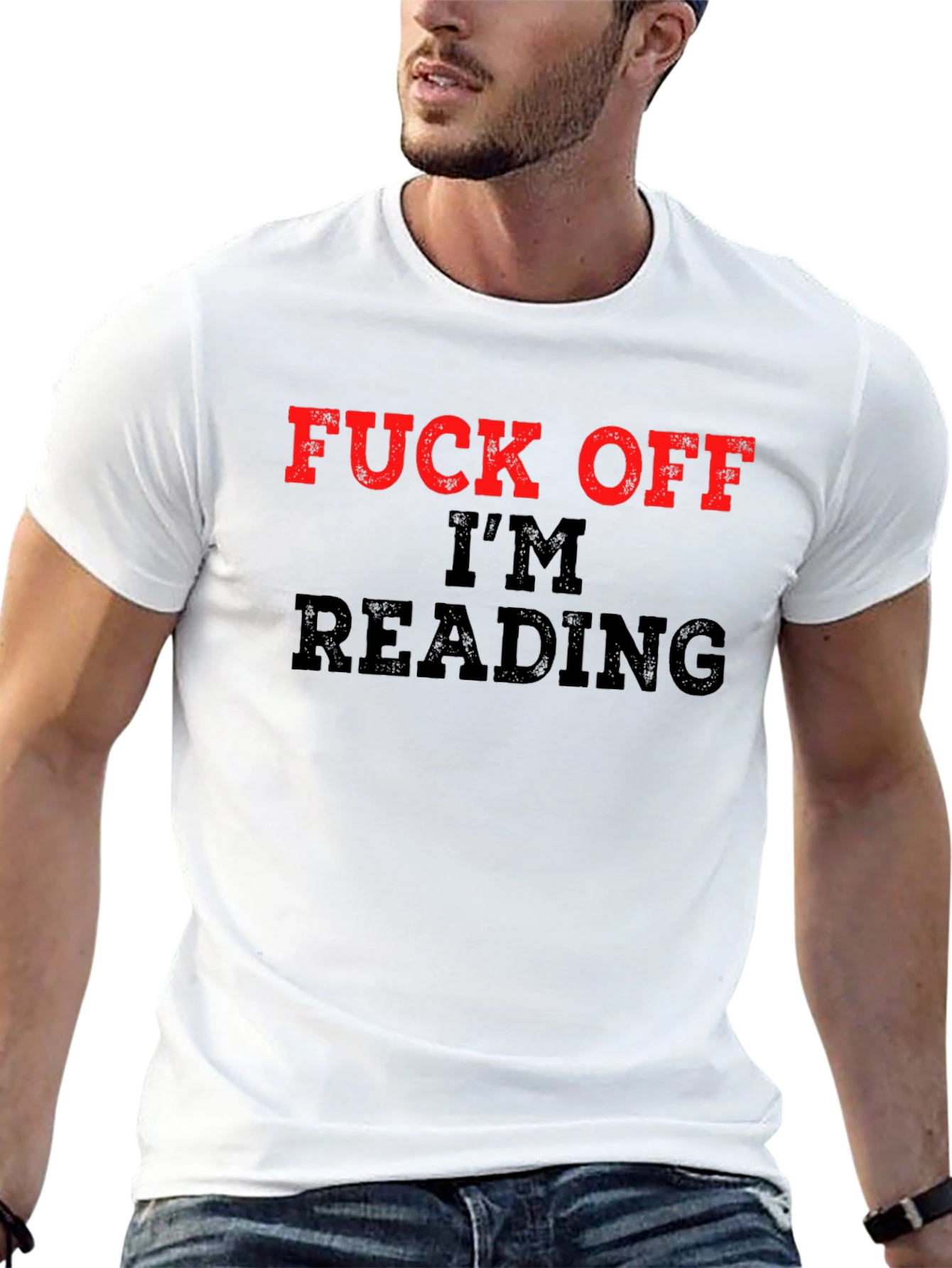 Black Funny 'F**k Off I'm Reading' Black T-Shirt view 13