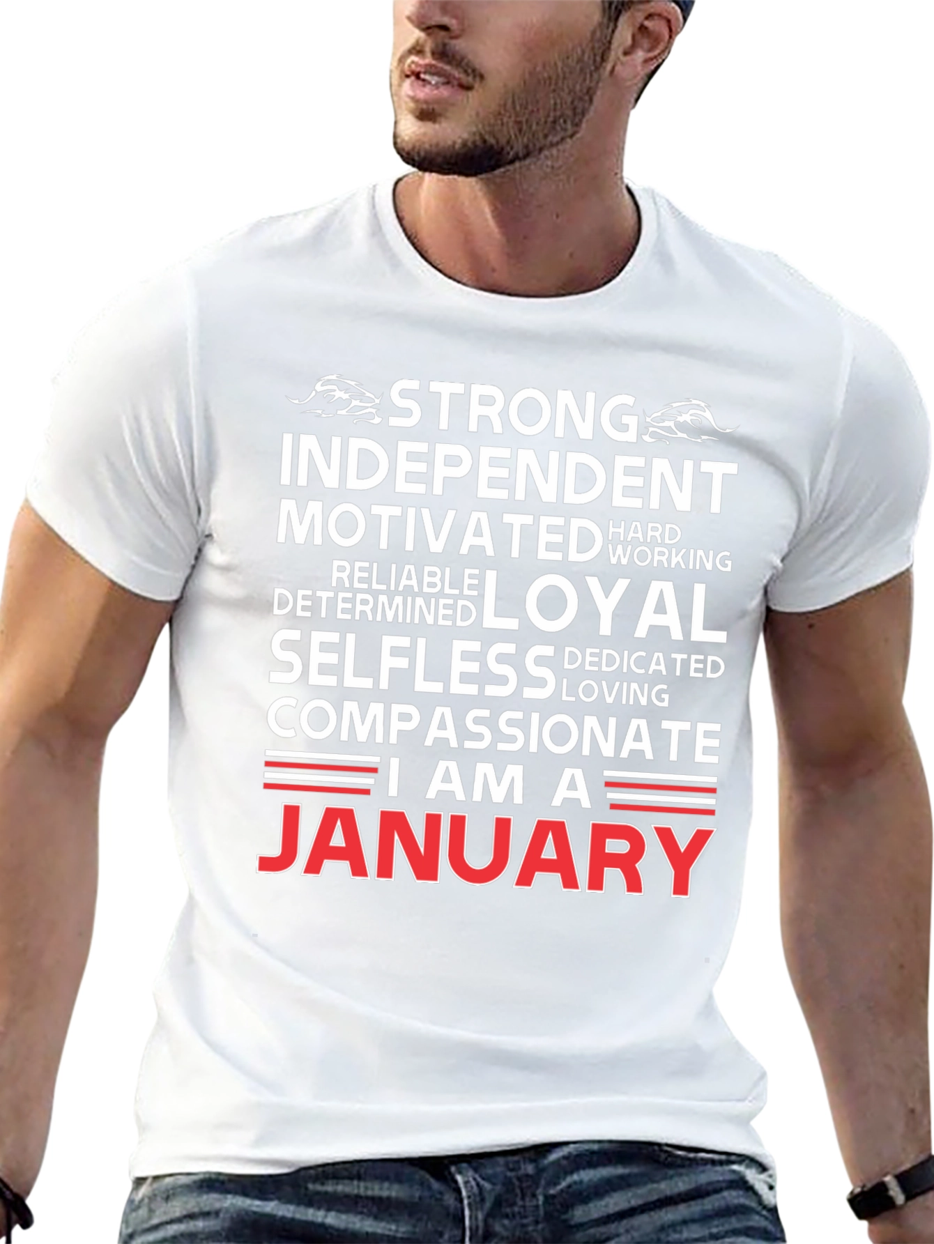 Black January Birthday T-Shirt - Strong, Loyal, Compassionate view 13