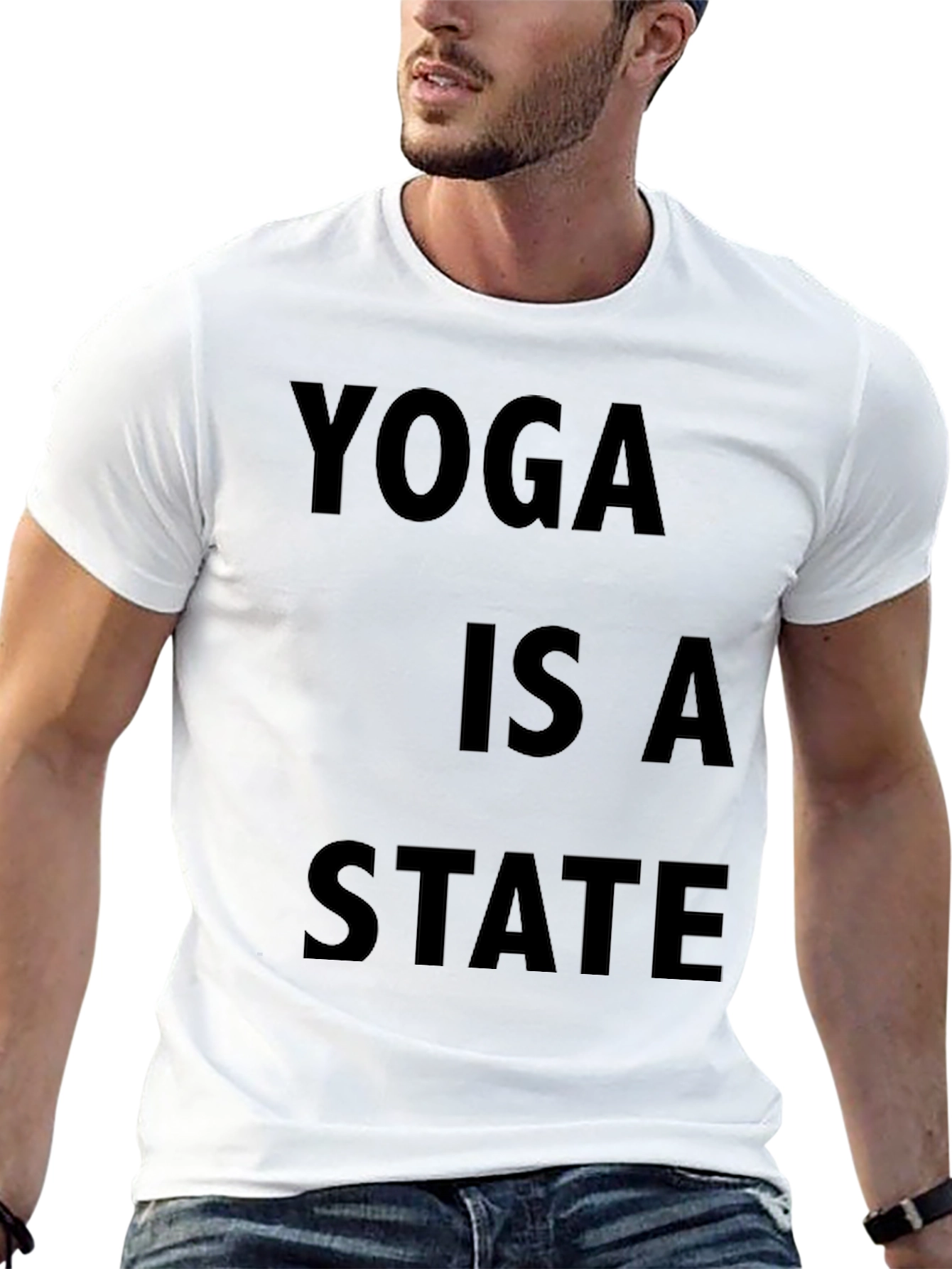 Black Yoga State Tee - Relaxed Fit Cotton T-Shirt view 13