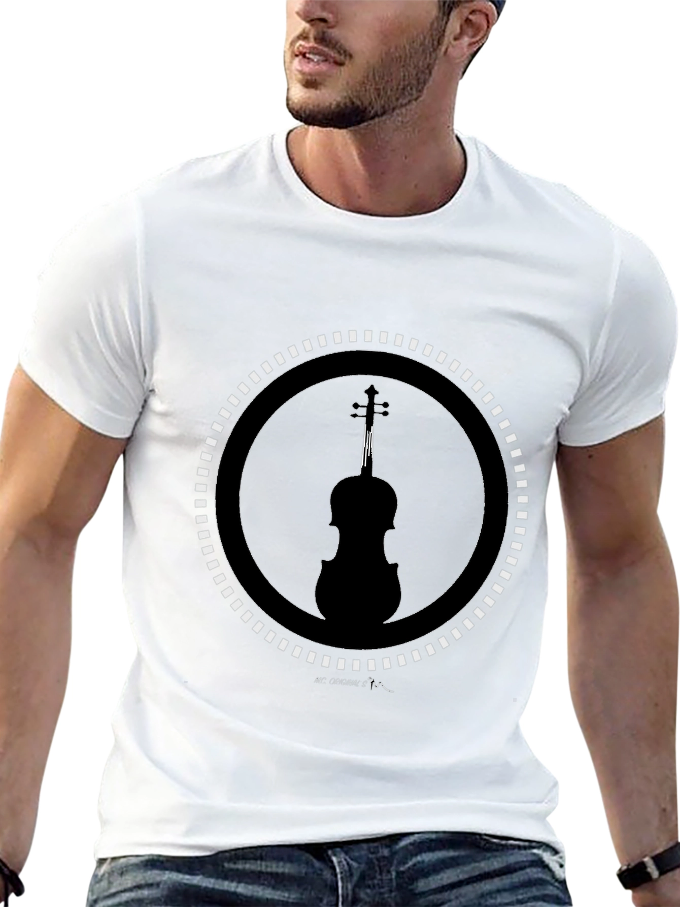 Black Violin Silhouette Graphic Tee - Stylish Music Lover Shirt view 13