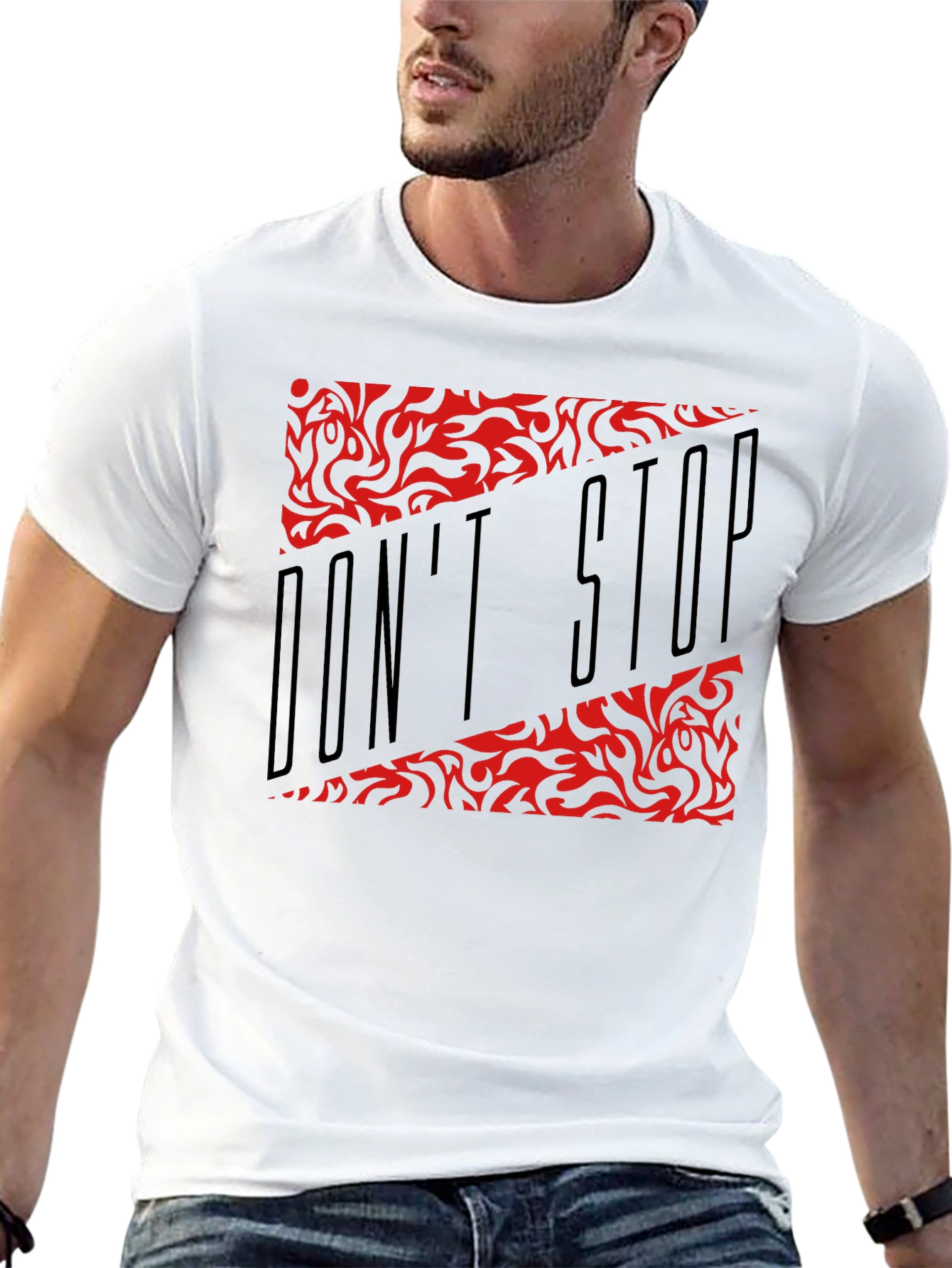 Black Don't Stop Graphic Black T-Shirt view 13