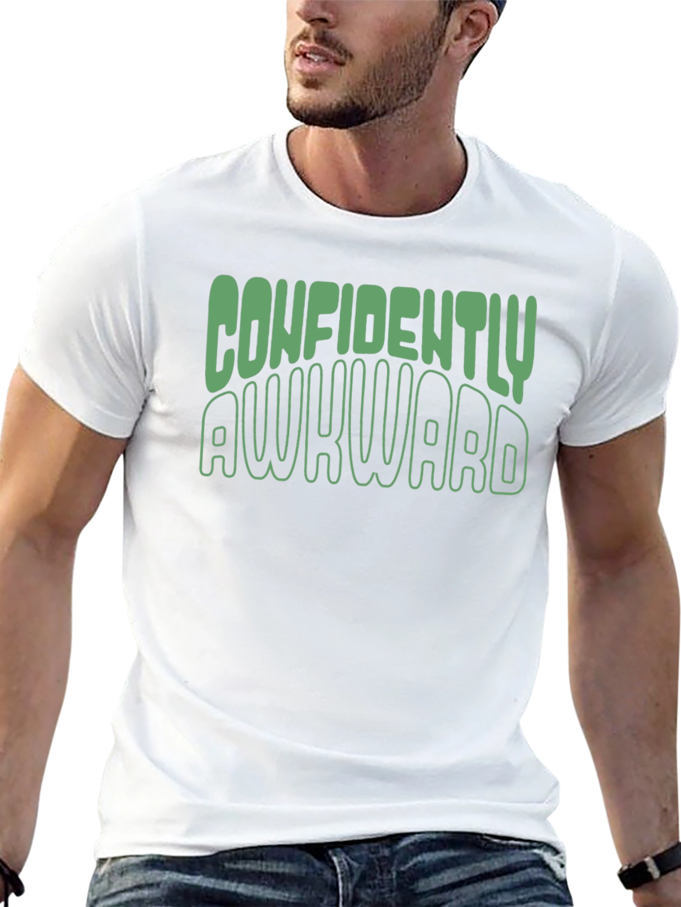 Black Confidently Awkward Graphic Tee - Soft Cotton Blend view 13