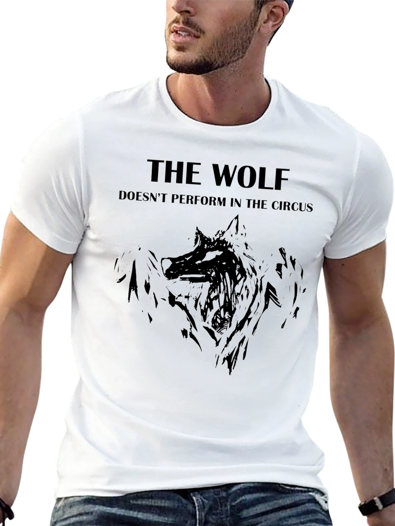 Black The Wolf T-Shirt: Doesn't Perform in The Circus view 13