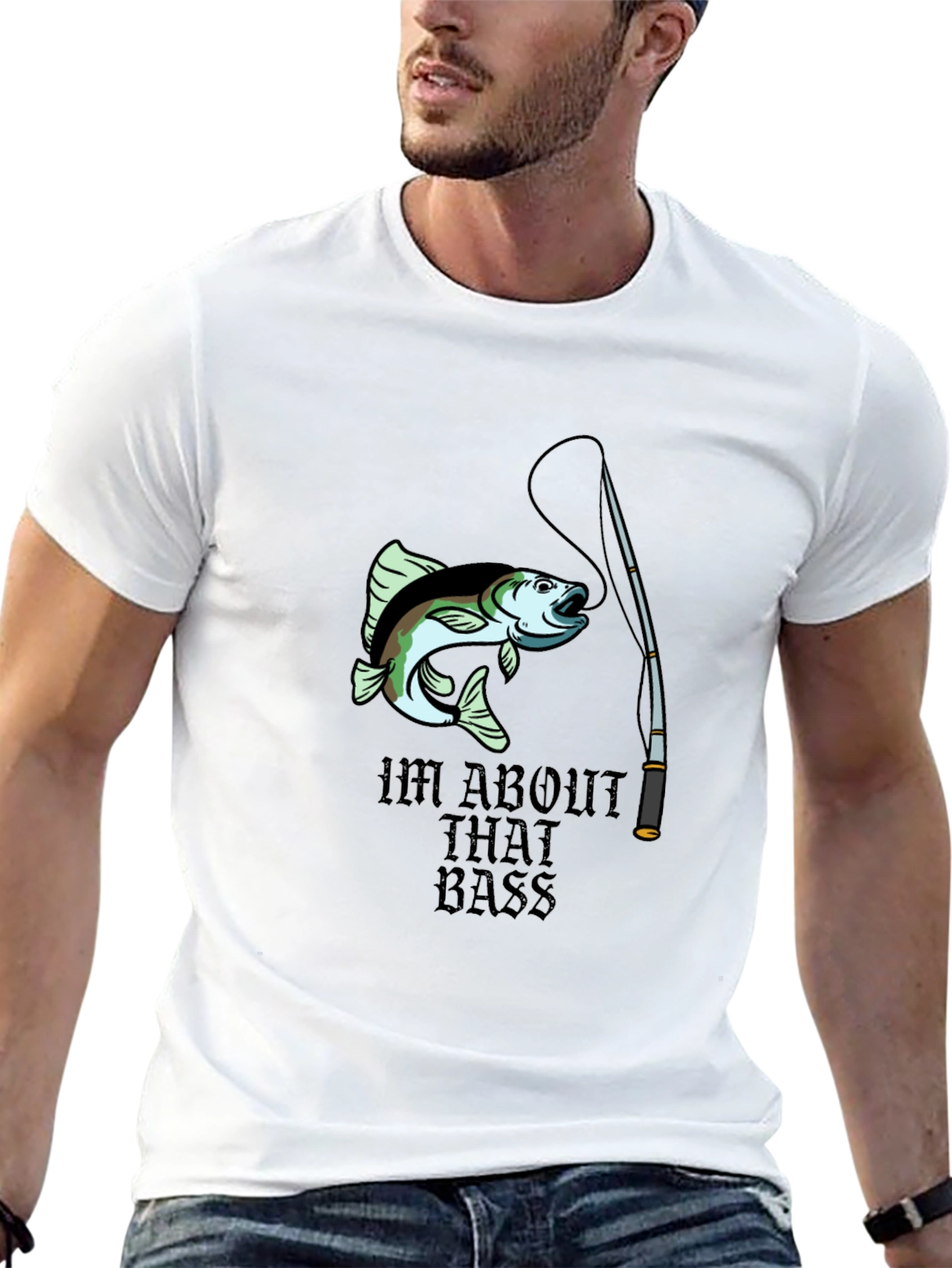Black I'm About That Bass Fishing T-Shirt view 13