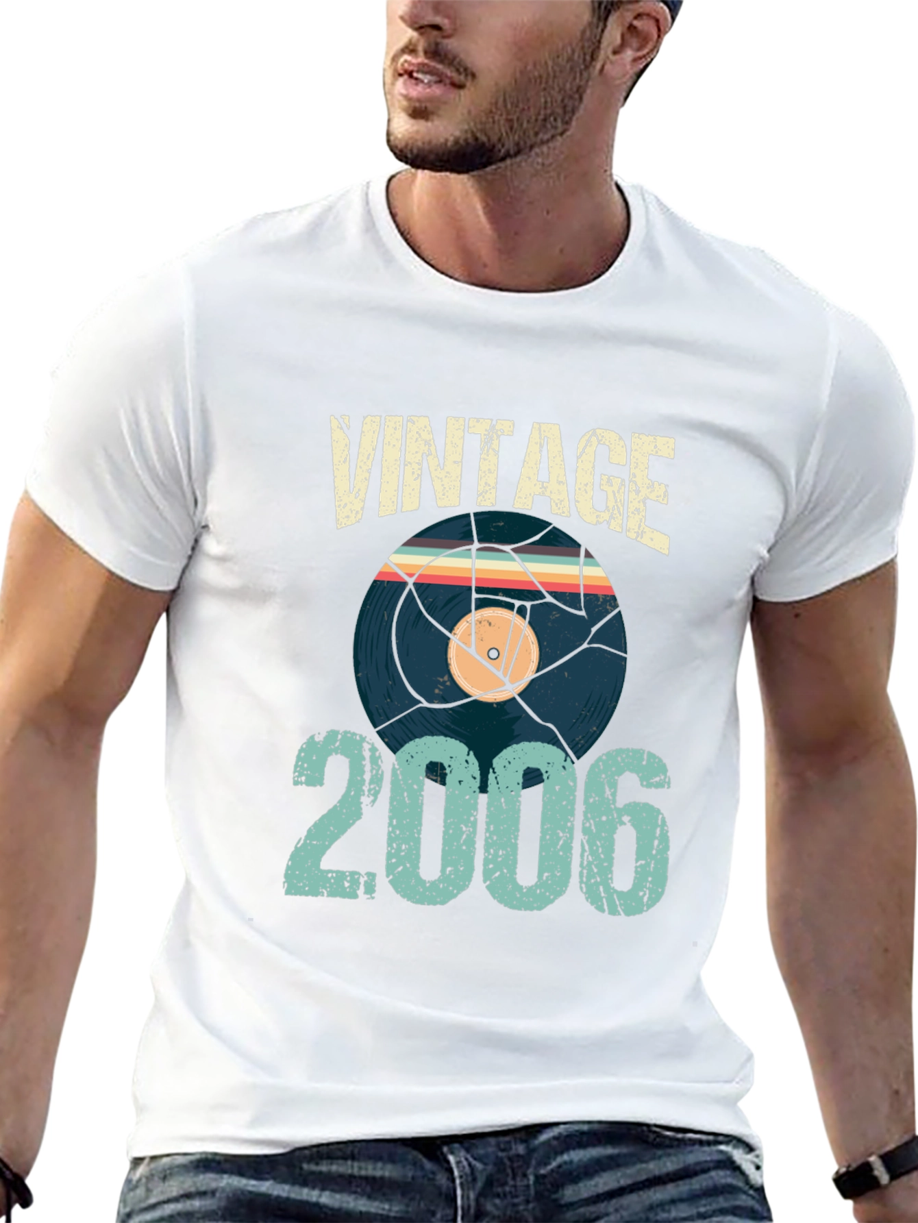 Black Vintage 2006 T-Shirt Record Graphic Retro Style view 13