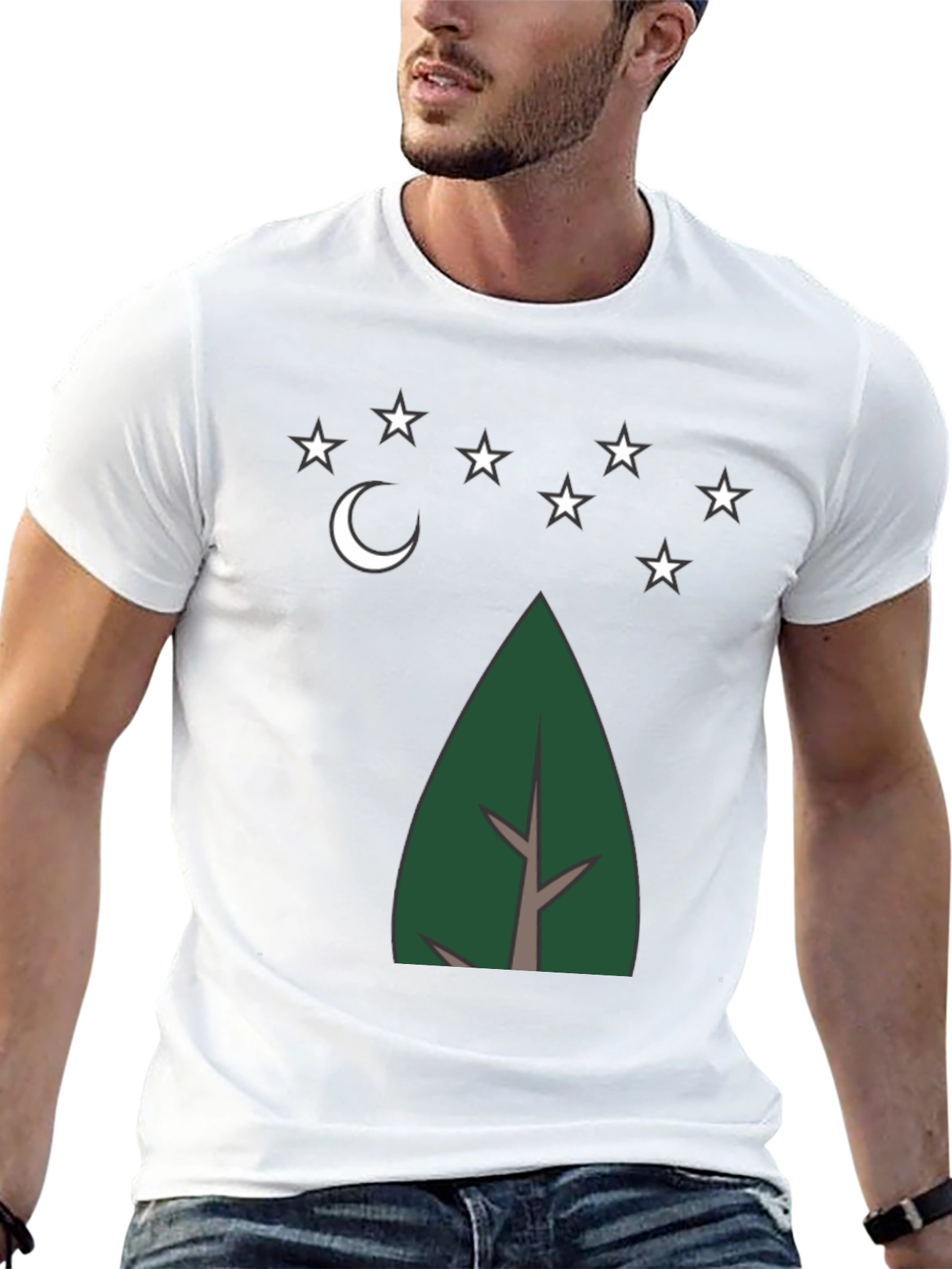 Black Nature's Night Tee - Tree, Moon, and Stars Design view 13