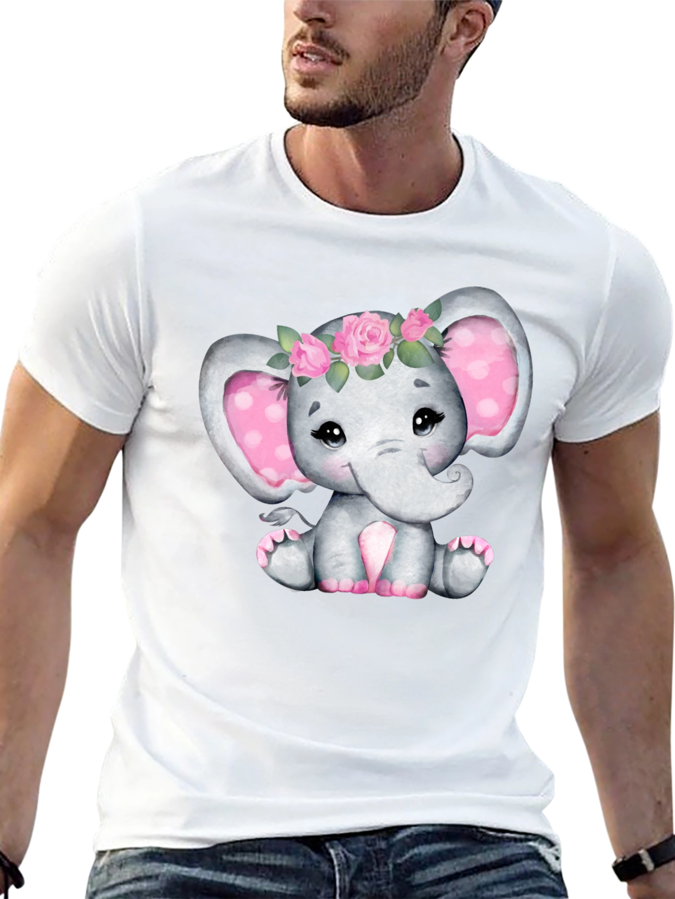 Black Cute Elephant Tee view 13