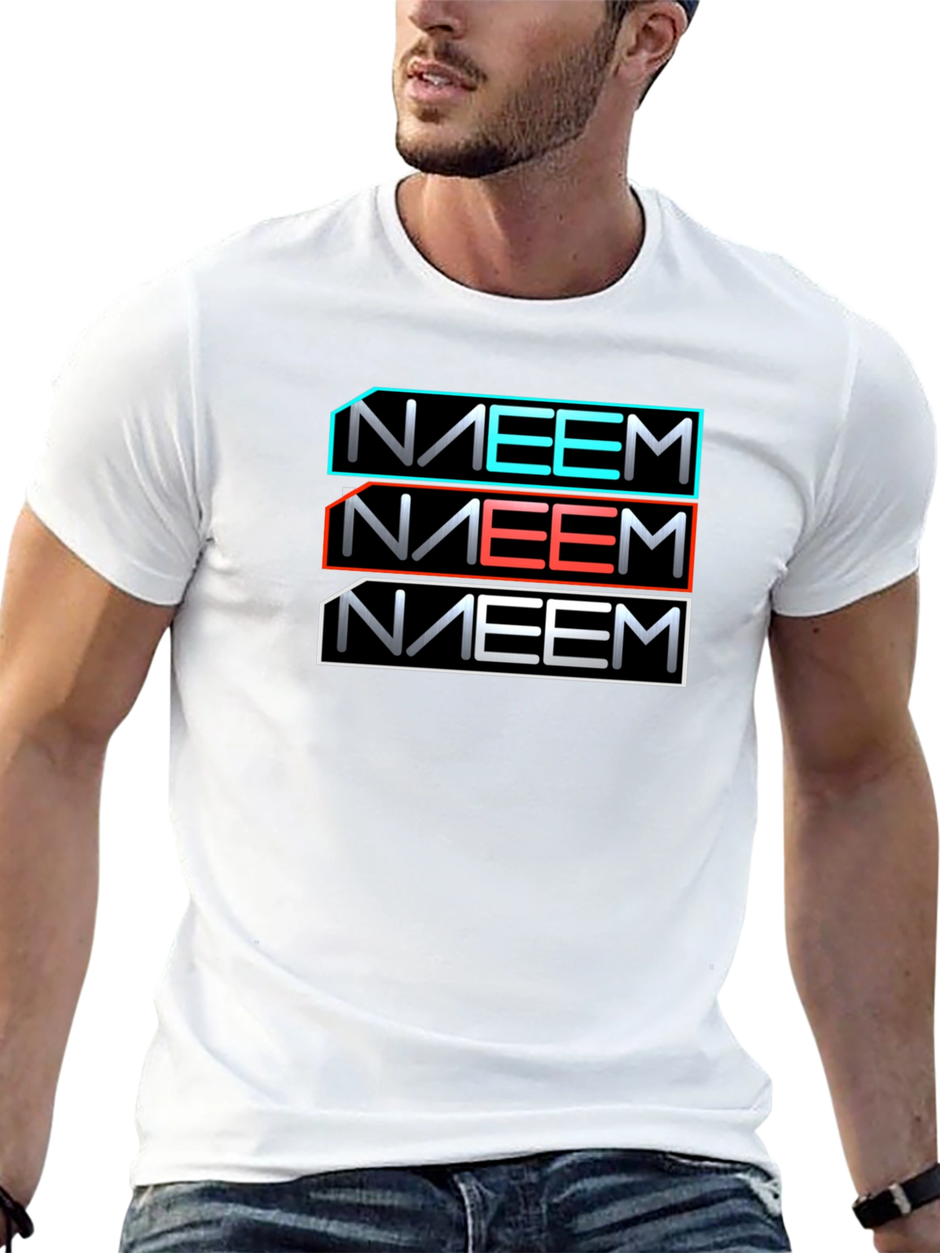 Black Retro Name Graphic Black T-Shirt view 13