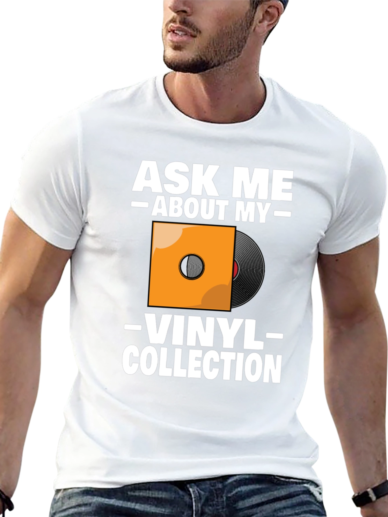 Black Ask Me About My Vinyl Collection T-Shirt view 13
