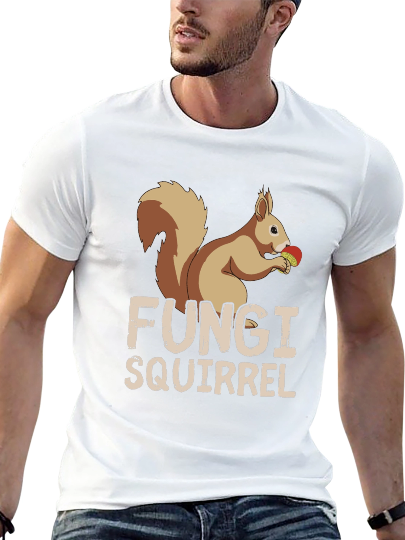 Black Fungi Squirrel Graphic Tee - Unique Humor T-Shirt view 13