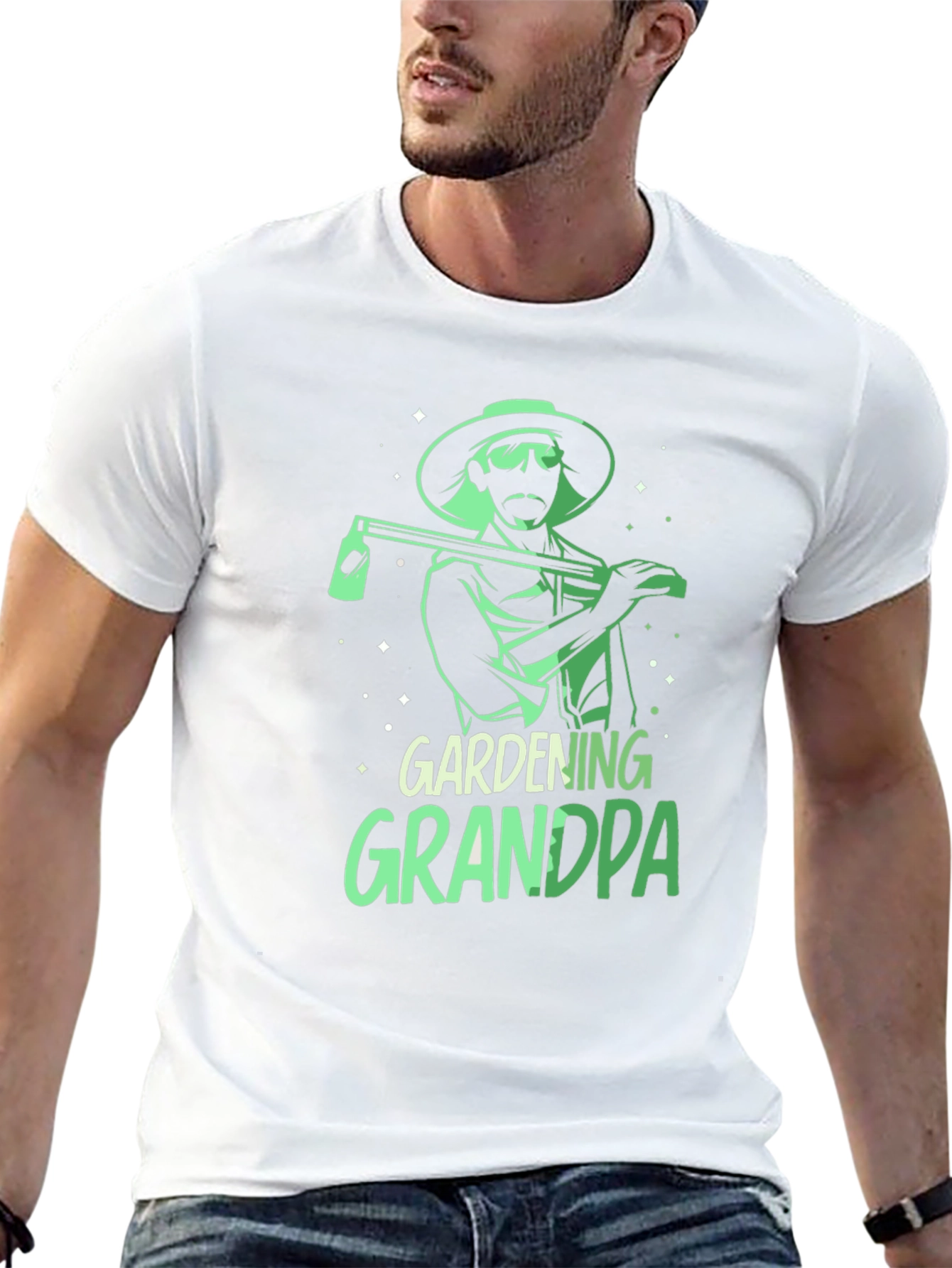 Black Gardening Grandpa T-Shirt - Black, Graphic Tee view 13