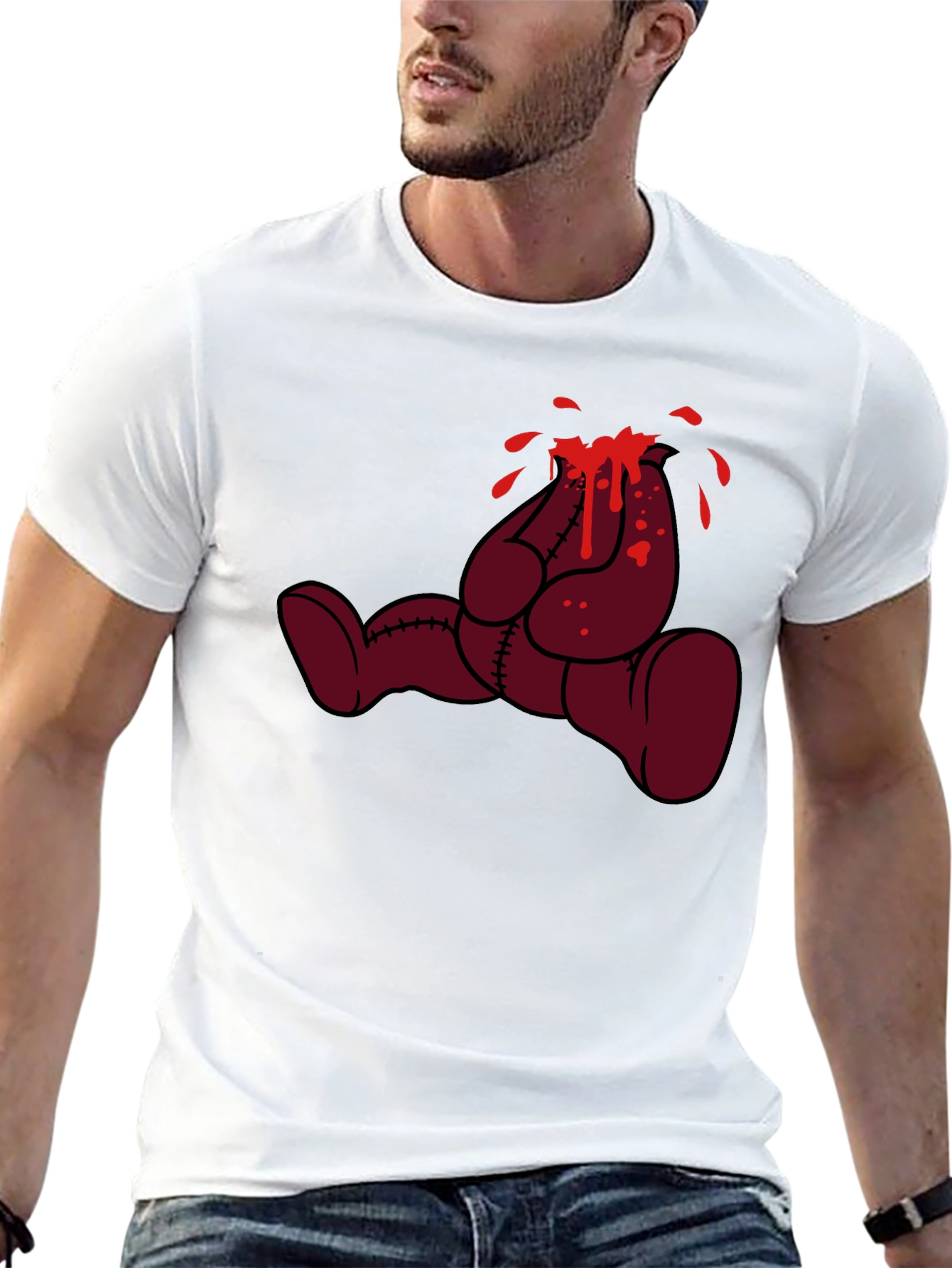 Black Bleeding Bear Graphic Tee - Black view 13