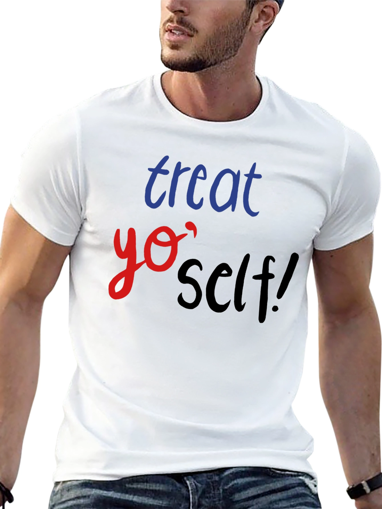 Black Treat Yo' Self Black T-Shirt view 13