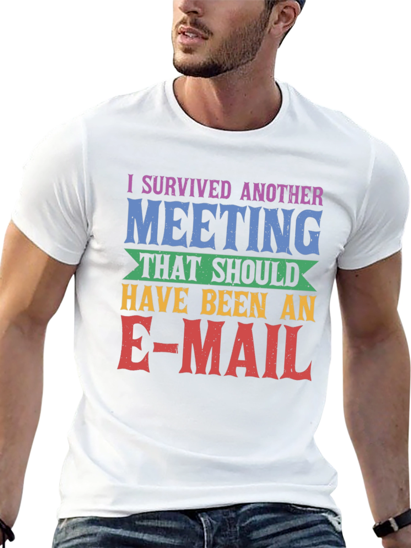 Black I Survived Another Meeting T-Shirt view 13