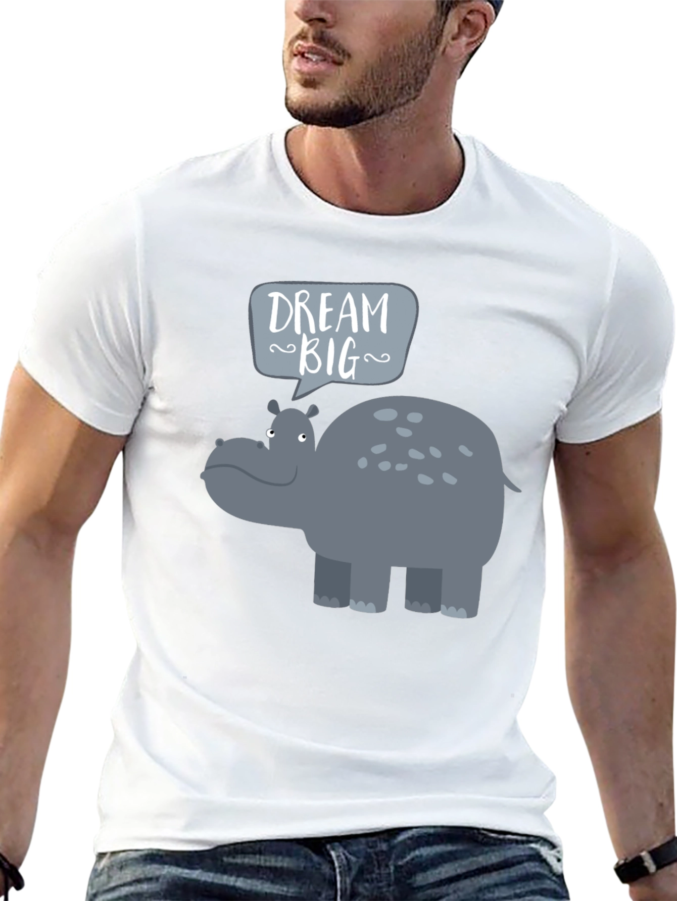 Black Dream Big Hippo Graphic Tee view 13