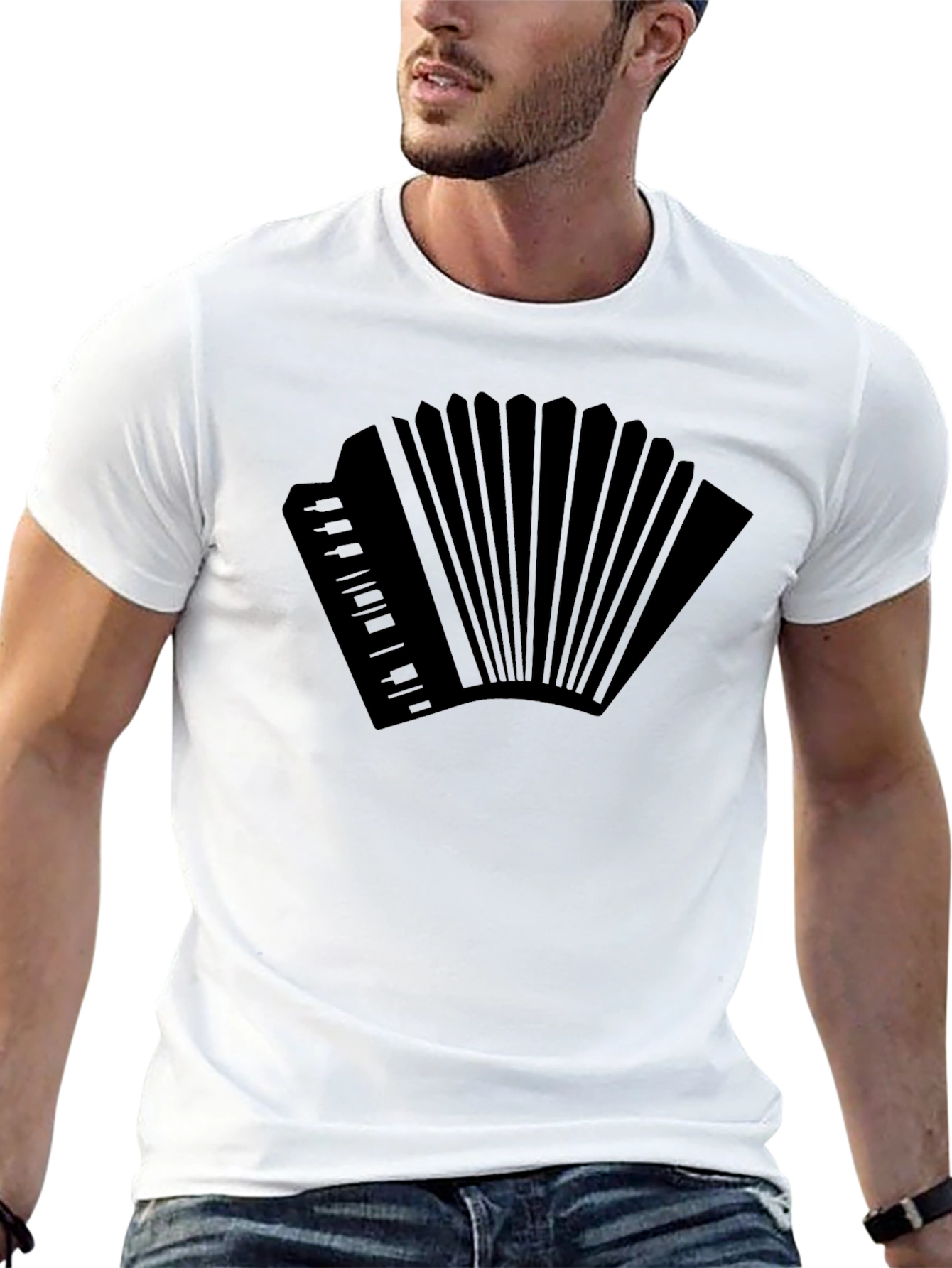 Black Accordion Graphic Tee - Musician's Gift view 13