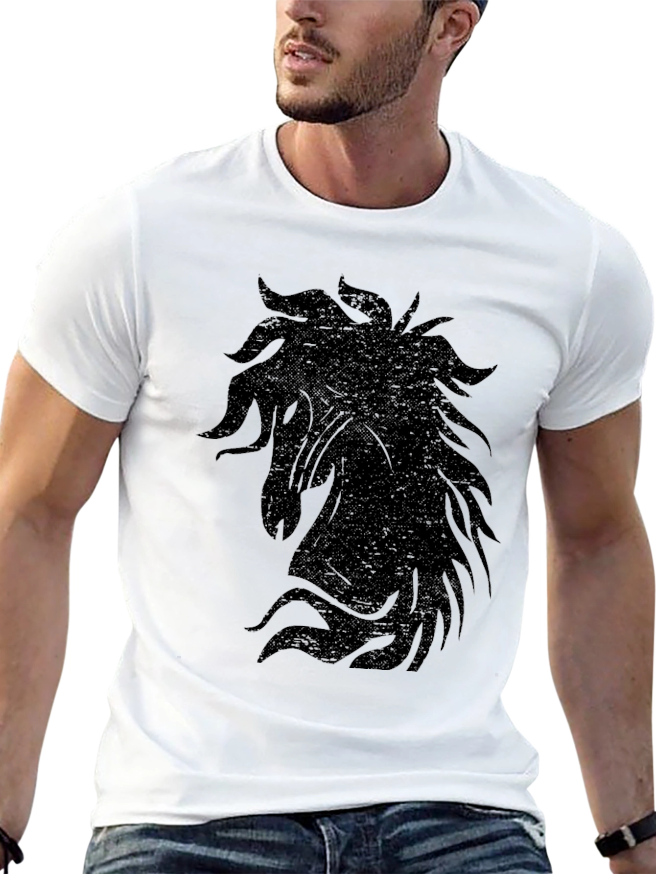Black Black Horse Graphic Tee - Unisex Soft Cotton view 13