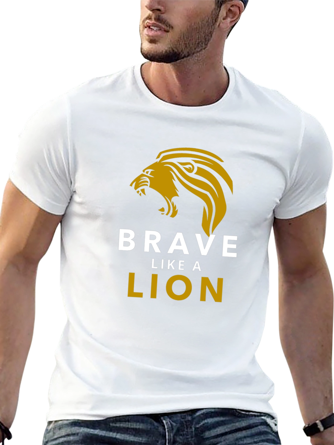 Black Brave Like a Lion Graphic Tee - Black view 13