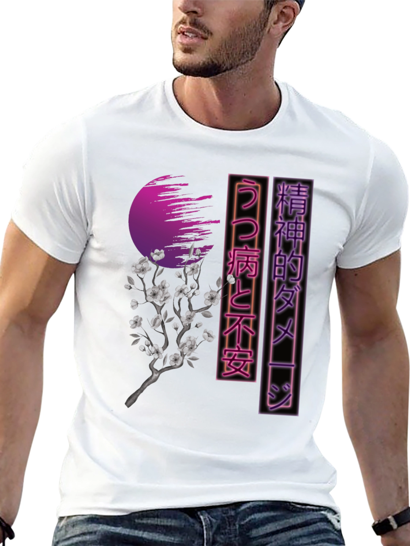 Black Japanese Aesthetic T-Shirt - Vaporwave Style view 13