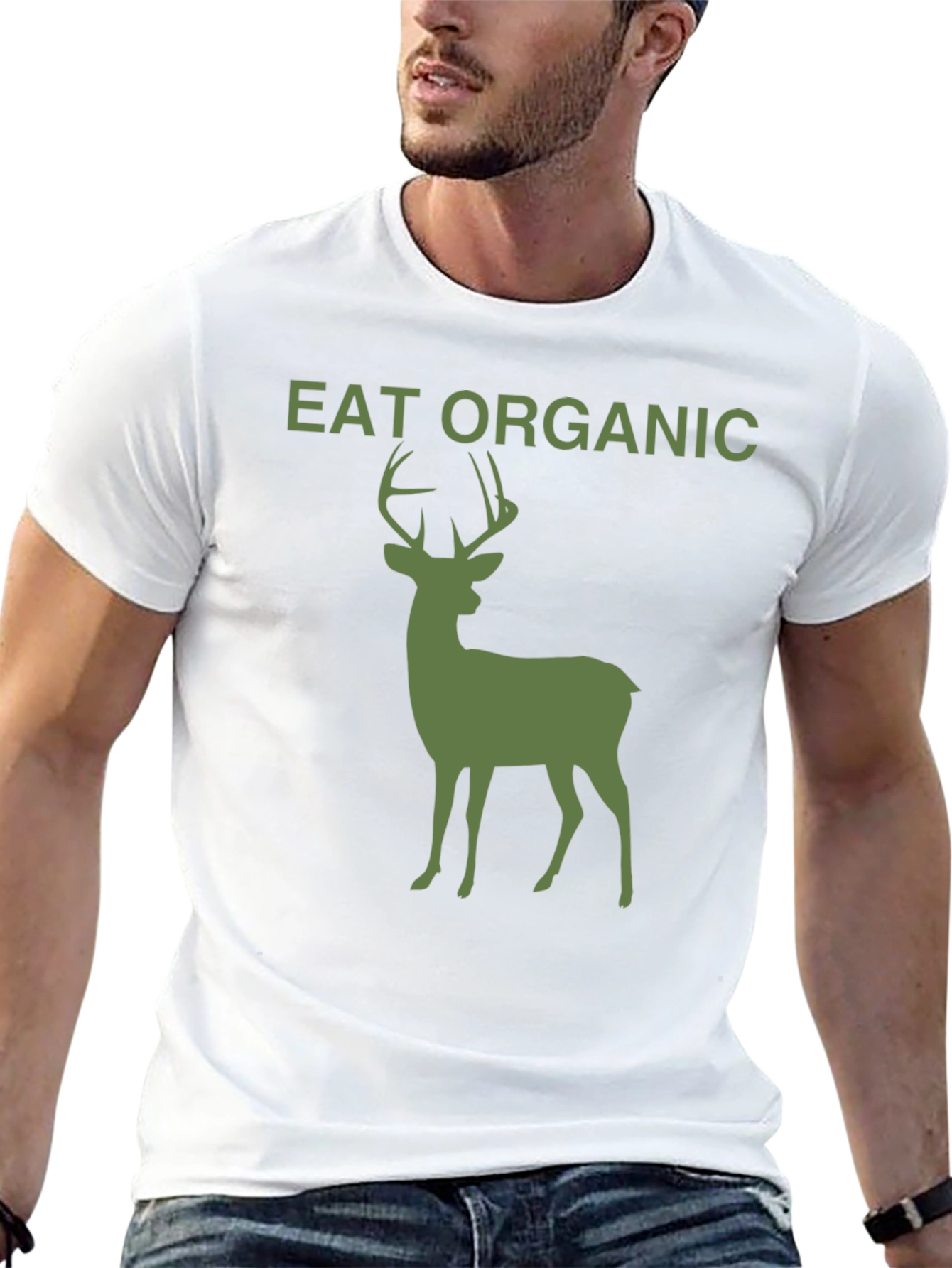 Black Eat Organic Deer Graphic T-Shirt - Black view 13
