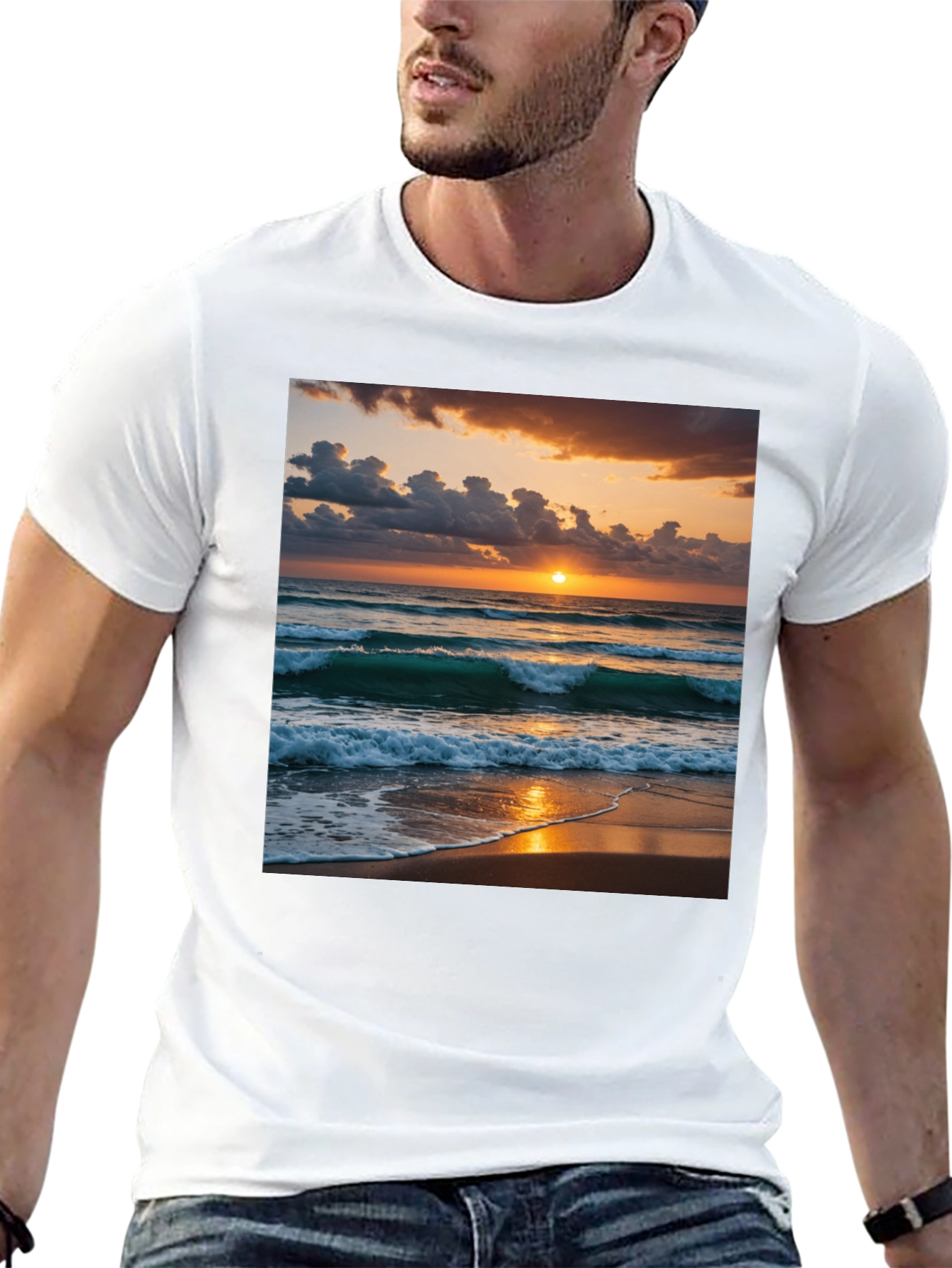 Black Sunset Beach T-Shirt view 13
