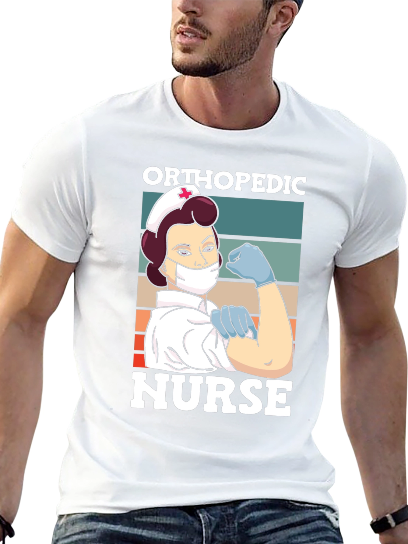 Black Orthopedic Nurse T-Shirt - Strong Woman Graphic Tee view 13