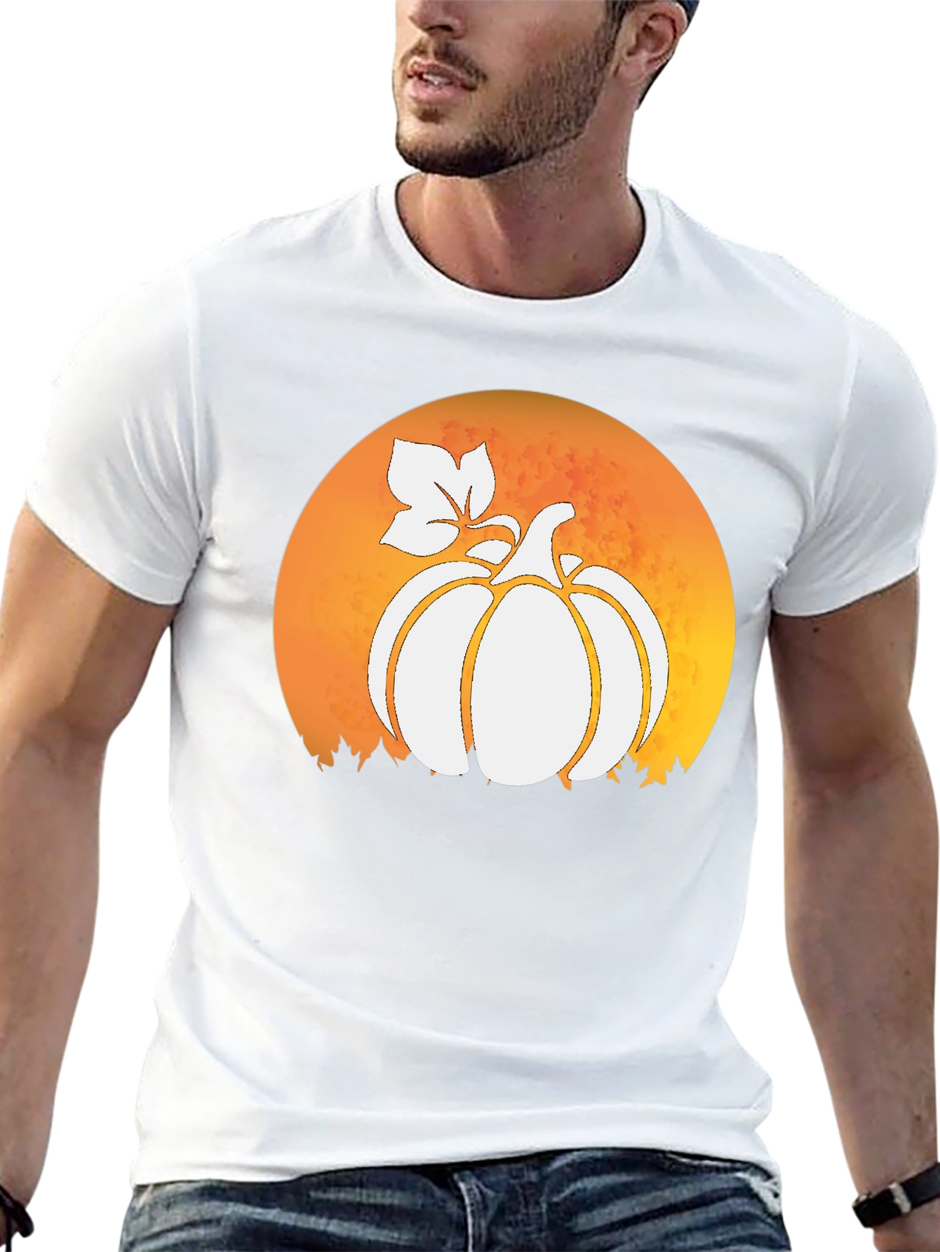 Black Pumpkin Moon Black T-Shirt - Fall Harvest Tee view 13