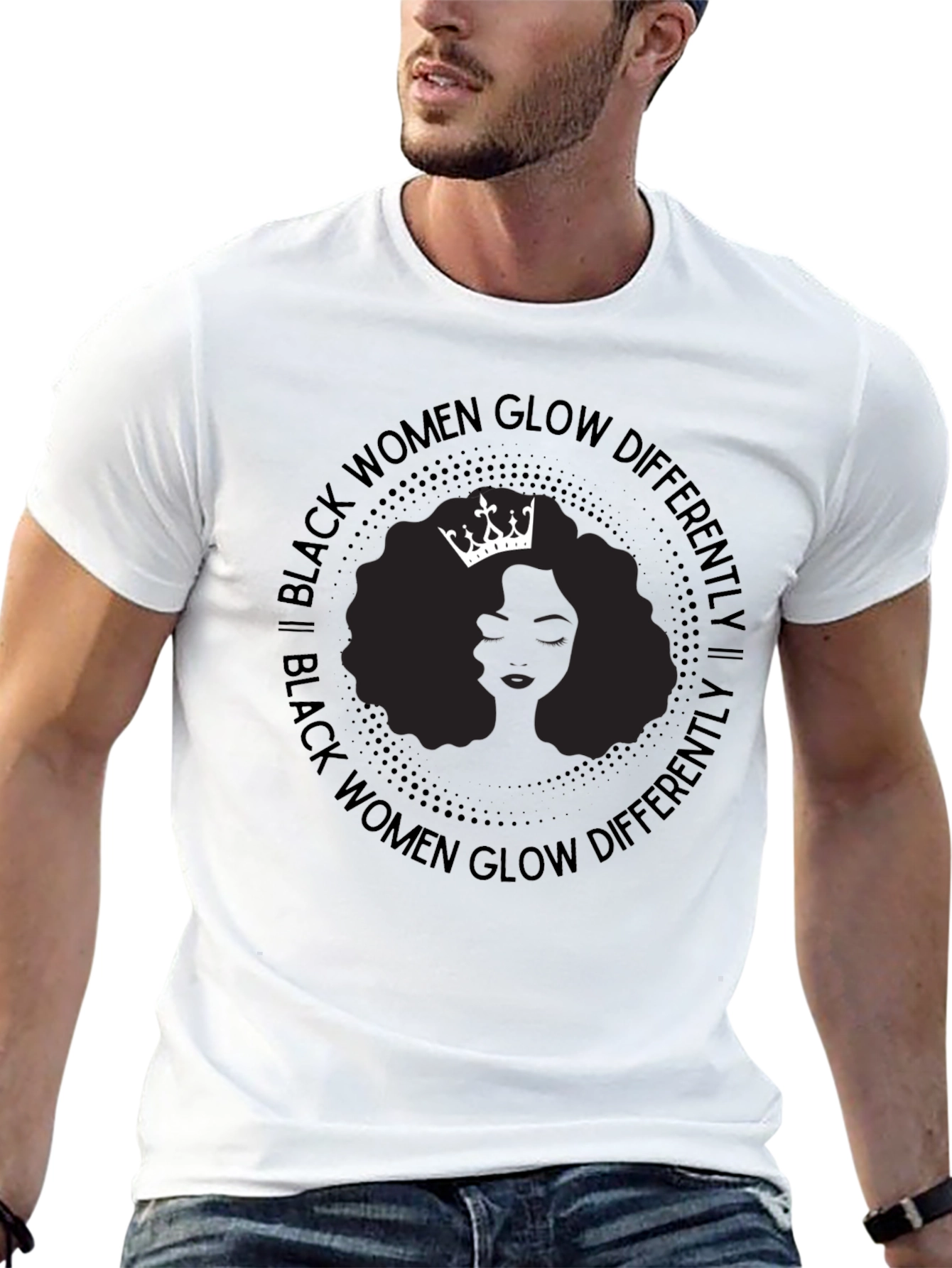 Black Black Women Glow Differently Graphic T-Shirt view 13
