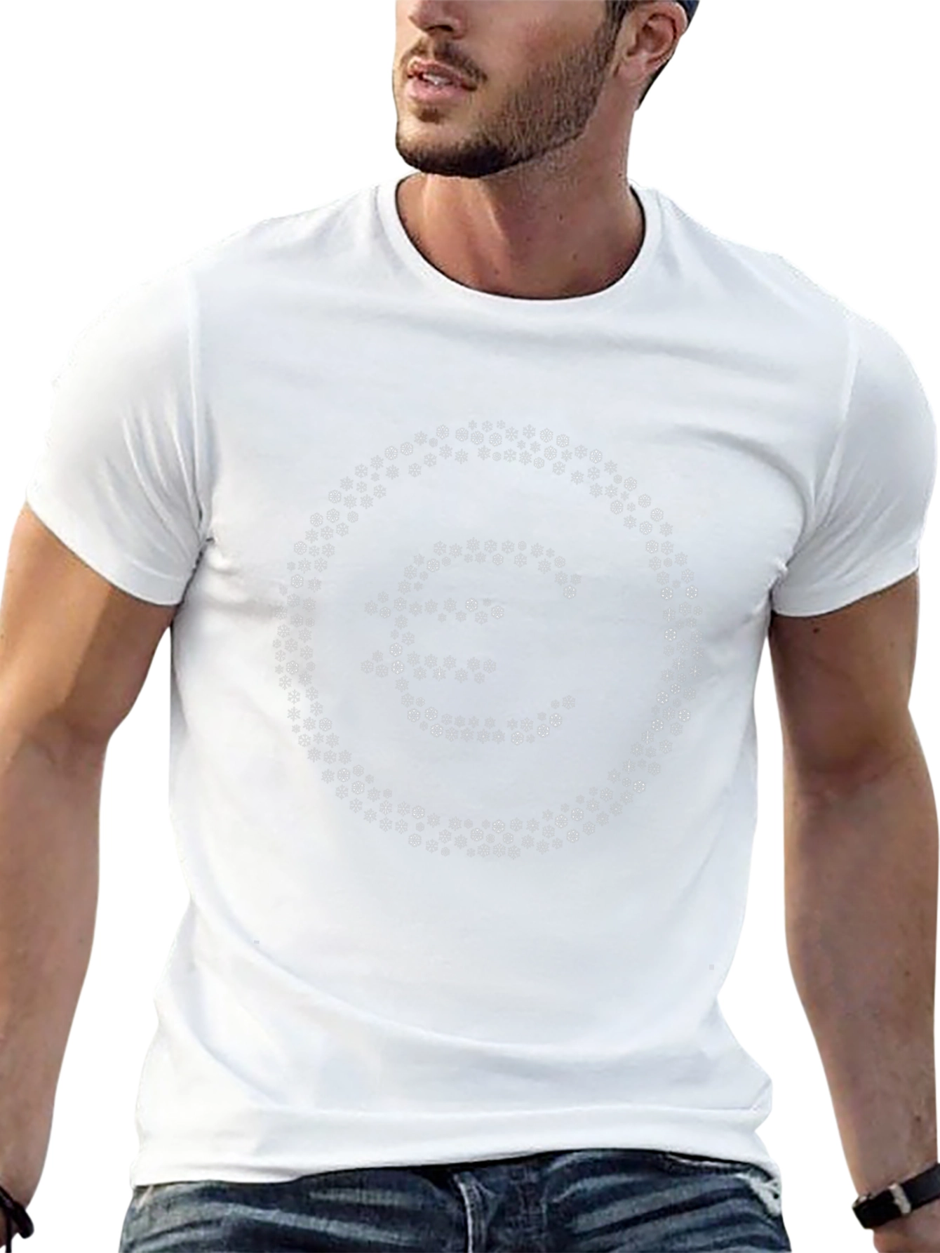 Black Euro Symbol Snowflake T-Shirt view 13