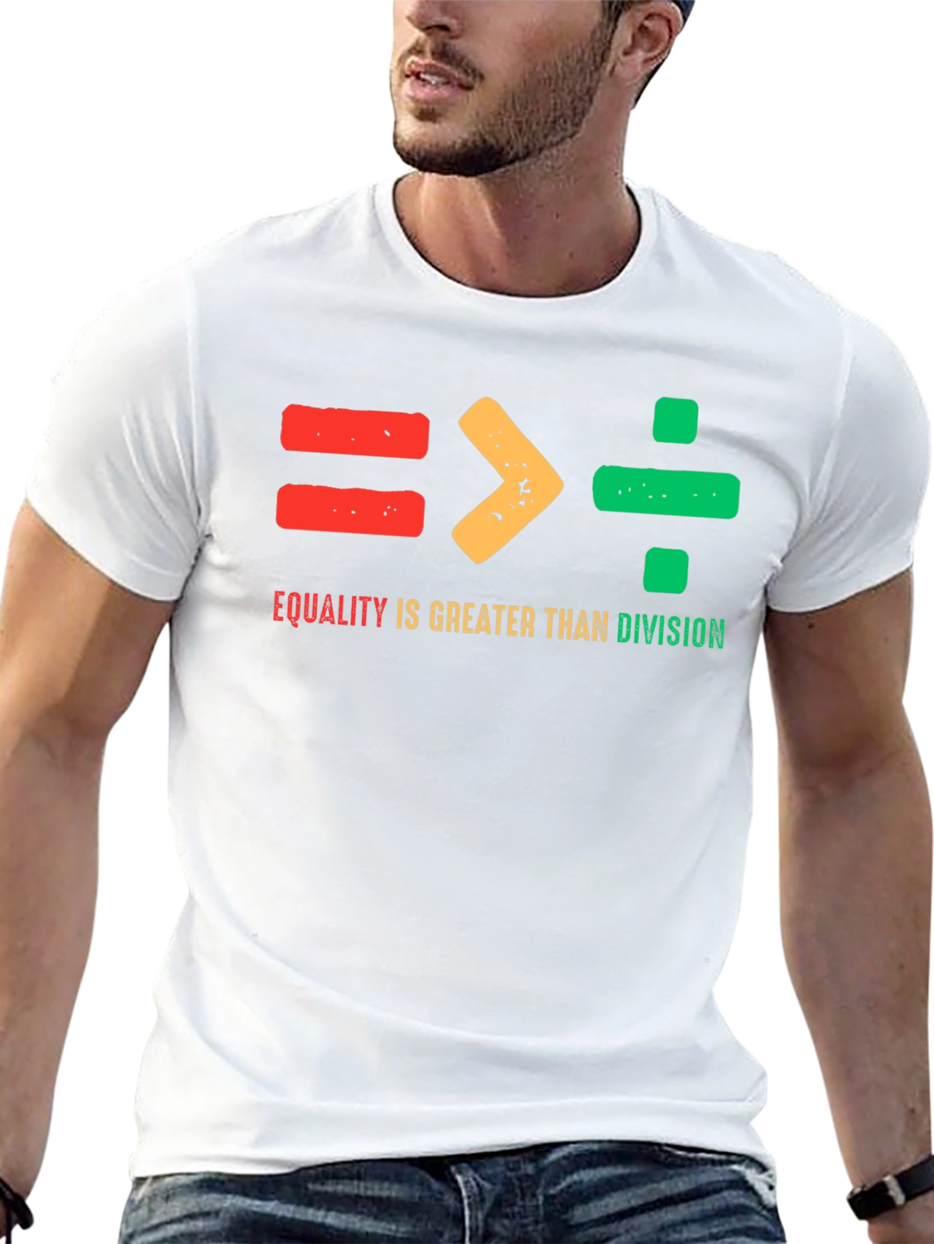 Black Equality is Greater Than Division T-Shirt view 13