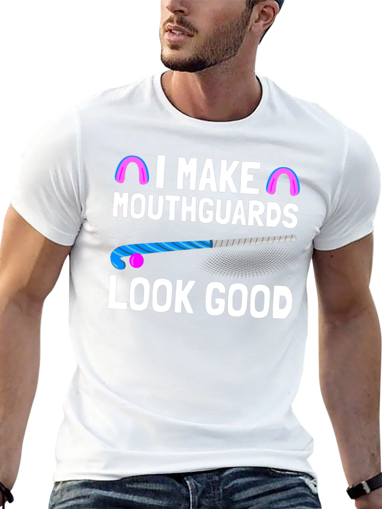 Black I Make Mouthguards Look Good Graphic Tee view 13