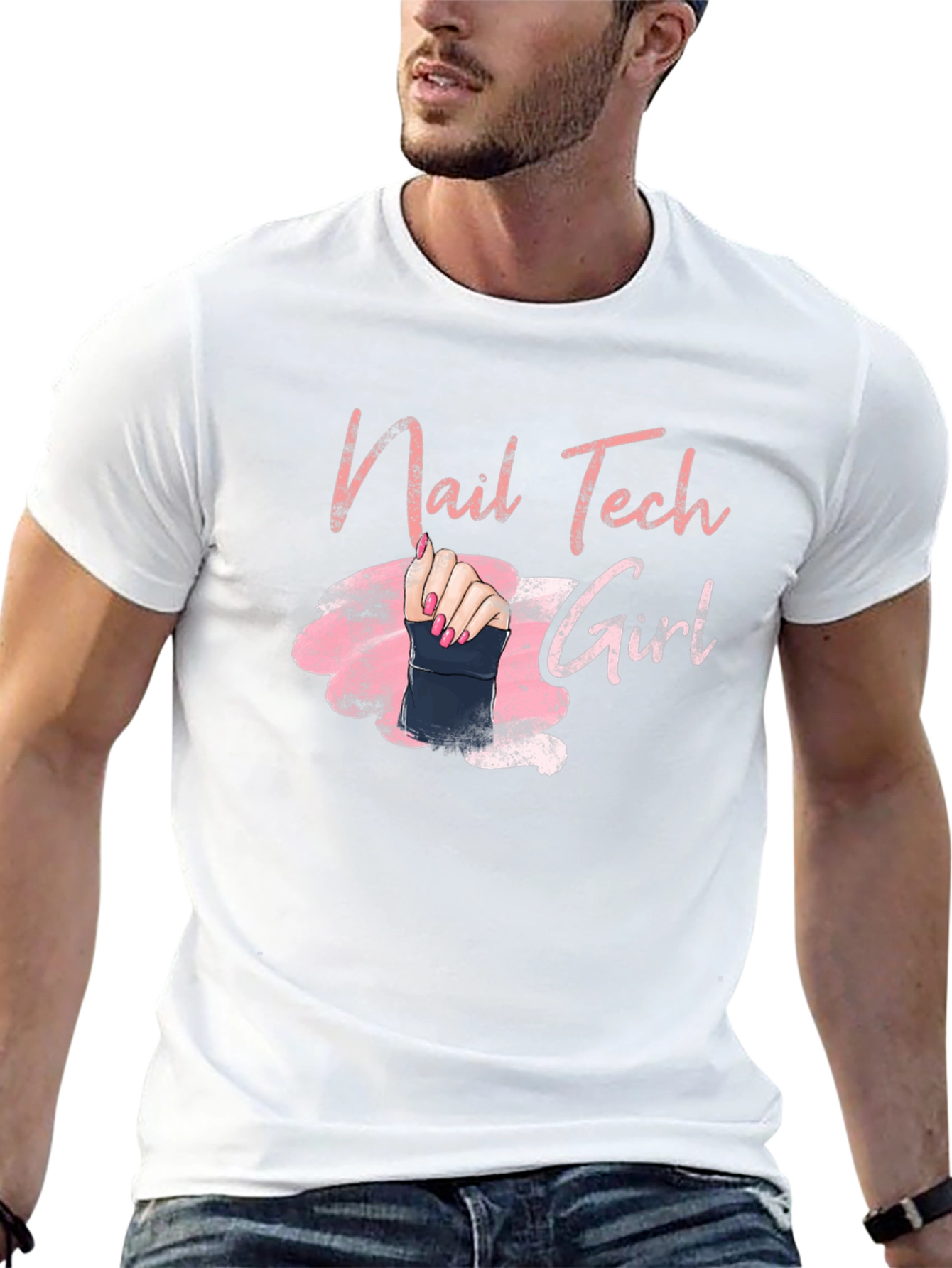 Black Nail Tech Girl Graphic Tee - Manicure Artist Shirt view 13