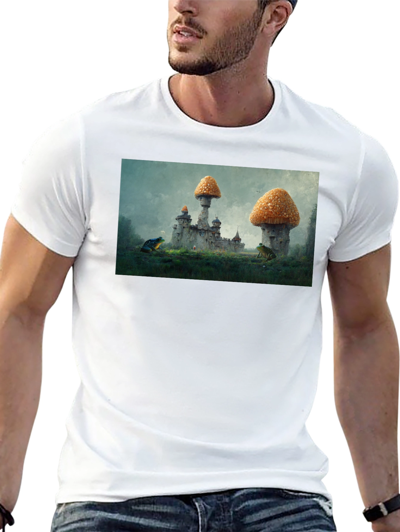 Black Mushroom Castle Black T-Shirt view 13