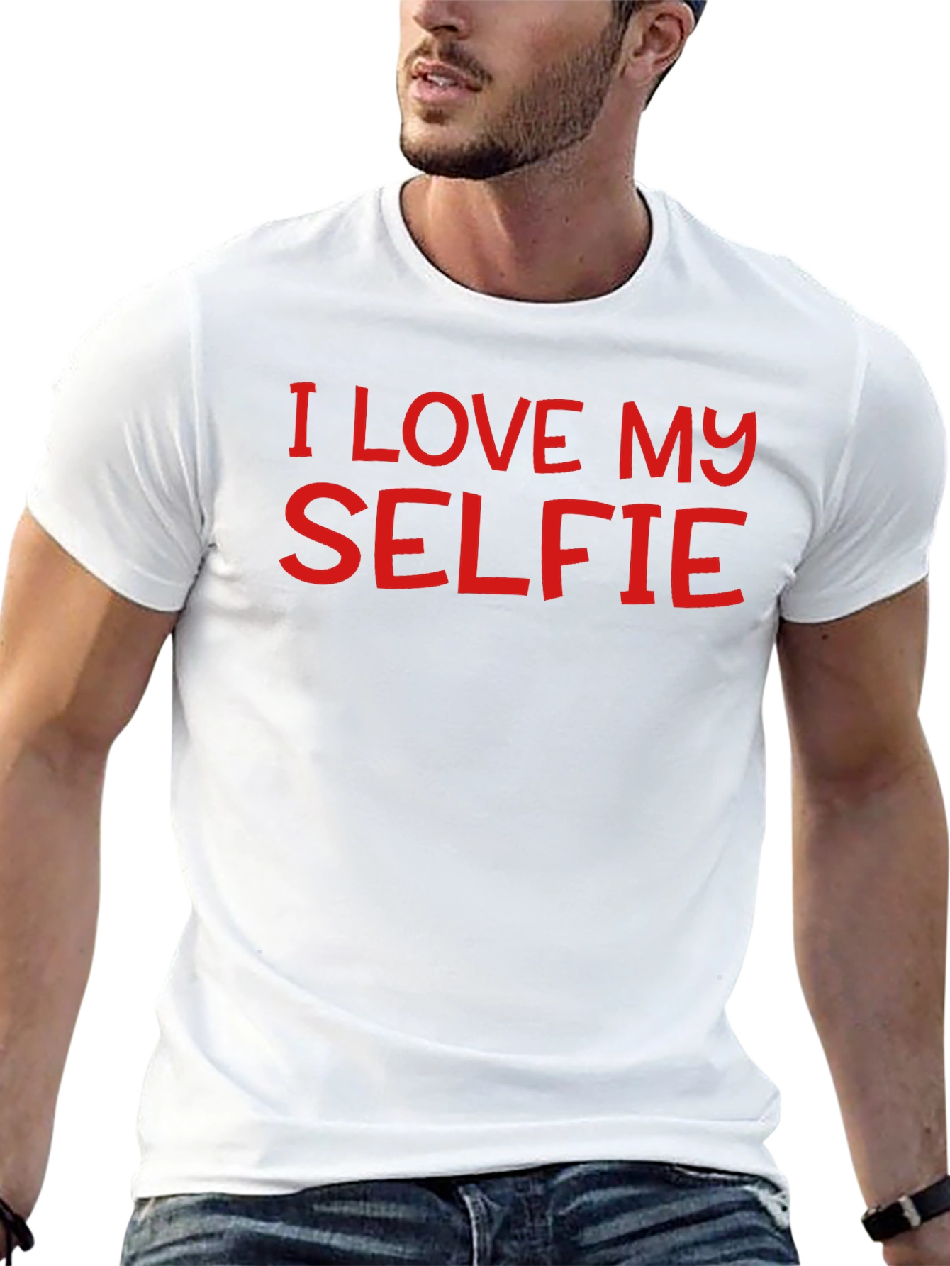 Black I Love My Selfie Black T-Shirt view 13