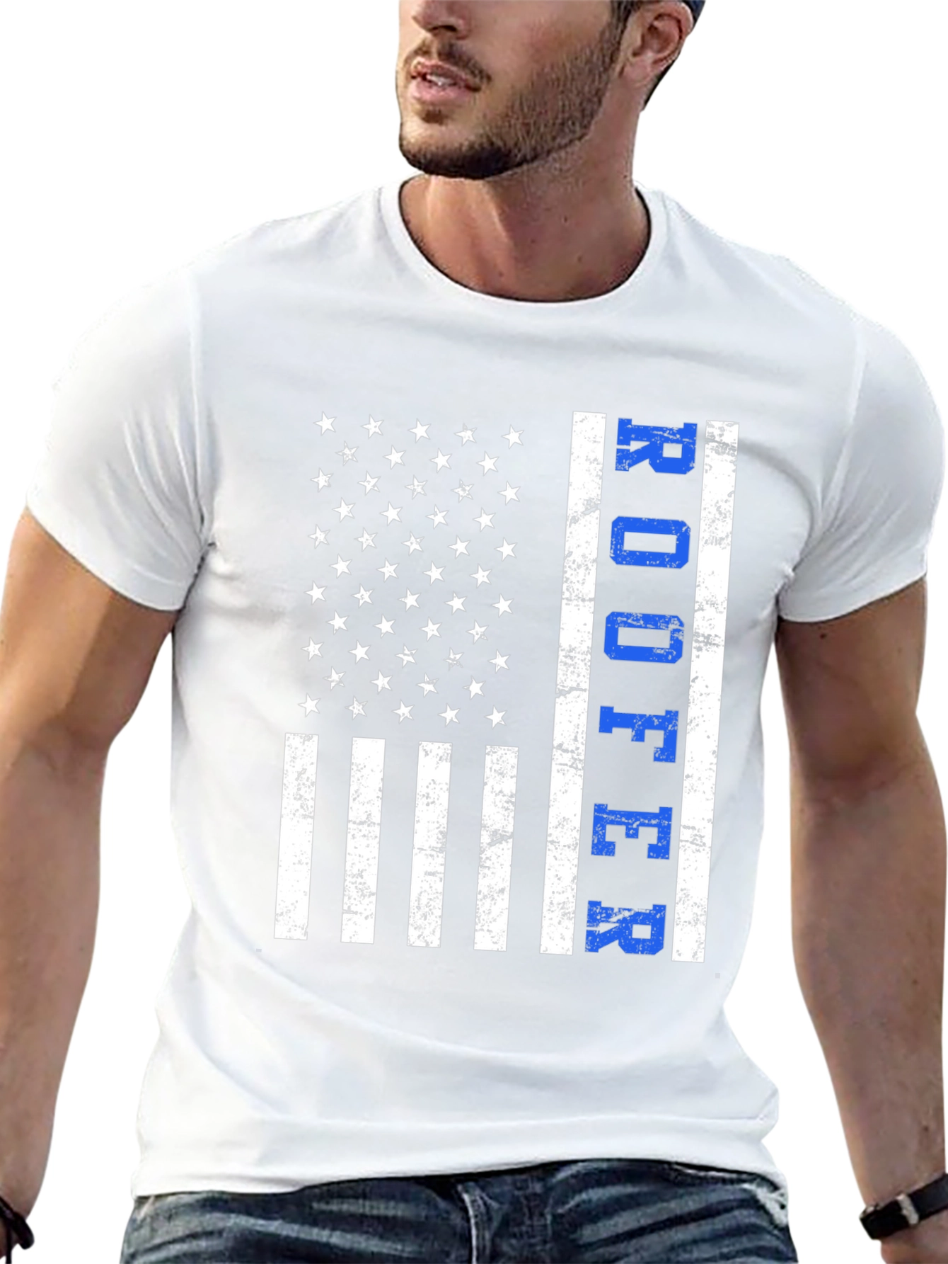 Black Roofer American Flag T-Shirt Patriotic Job Pride view 13