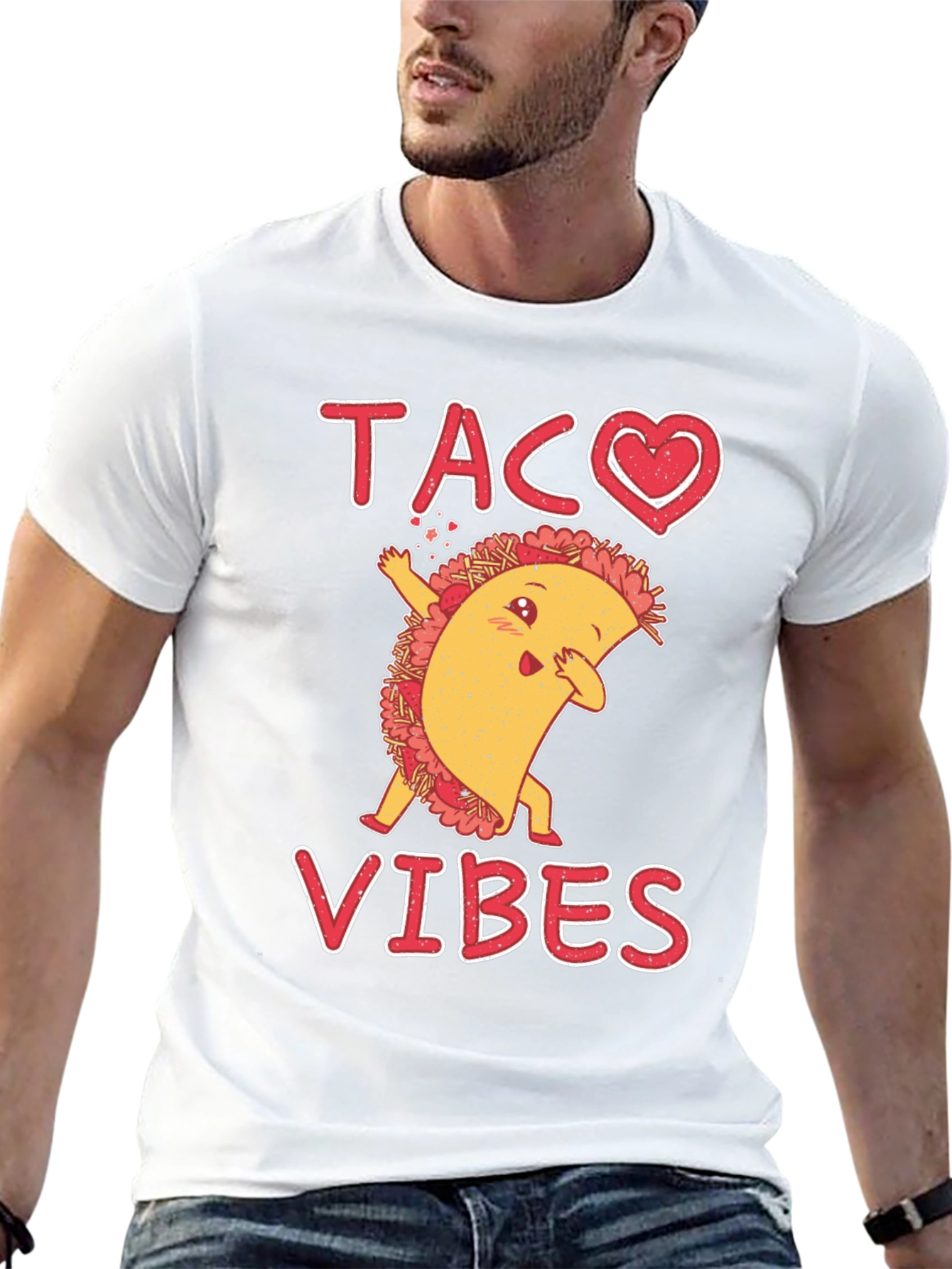 Black Taco Vibes Graphic Tee - Funny Dabbing Taco Shirt view 13